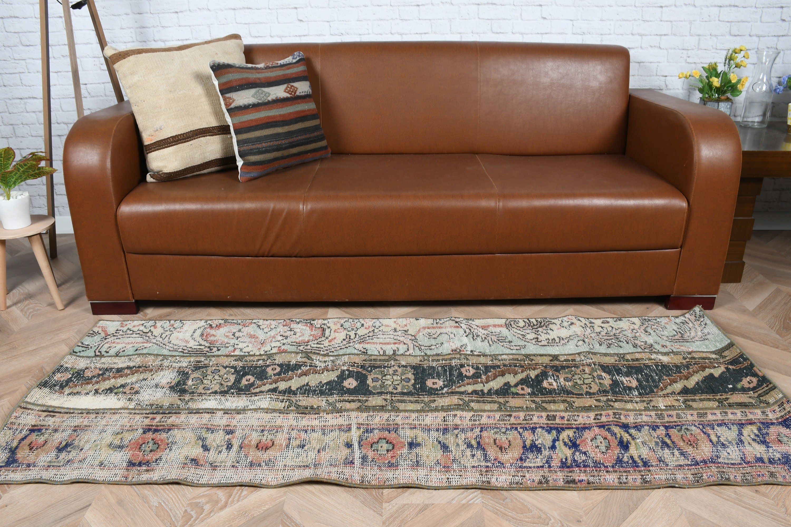 Mavi Yün Halılar, Fas Halısı, Boho Halıları, 2.3x6.1 ft Runner Halısı, Türk Halısı, Vintage Halılar, Koridor Halısı, Mutfak Halıları, Anadolu Halıları