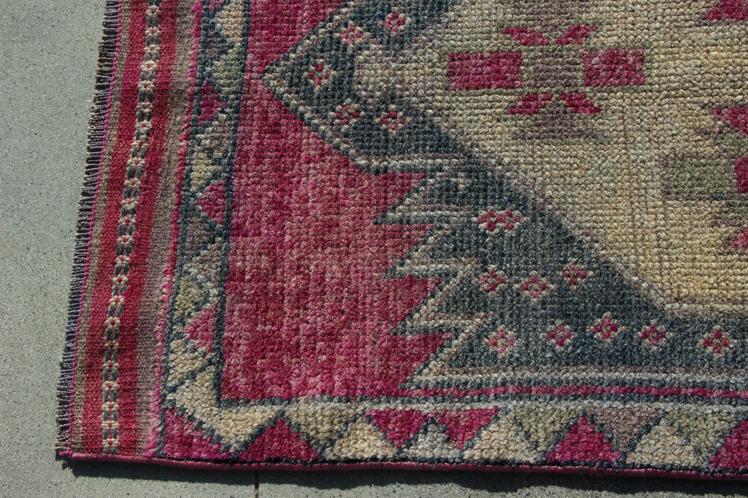 Vintage Rugs, Pink Handwoven Rugs, Organic Rugs, Turkish Rugs, Beni Ourain Runner Rug, 2.7x13.3 ft Runner Rugs, Handwoven Rug, Cool Rugs