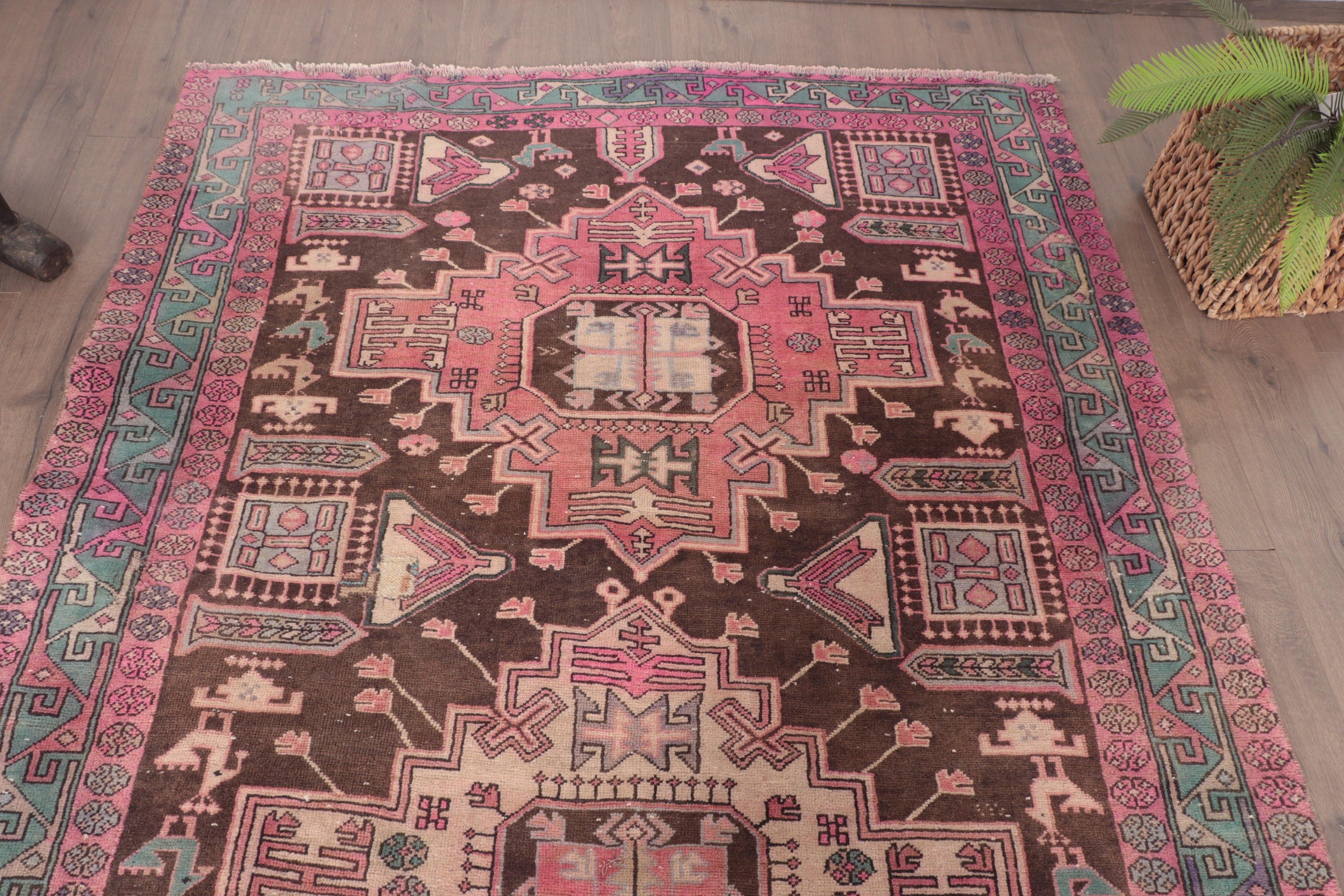 Yemek Odası Halısı, Türk Halısı, Oushak Halısı, Pembe Soğuk Halı, Bohem Halısı, Düz Dokuma Halısı, Yatak Odası Halısı, Vintage Halılar, 4,9x9,8 ft Büyük Halılar