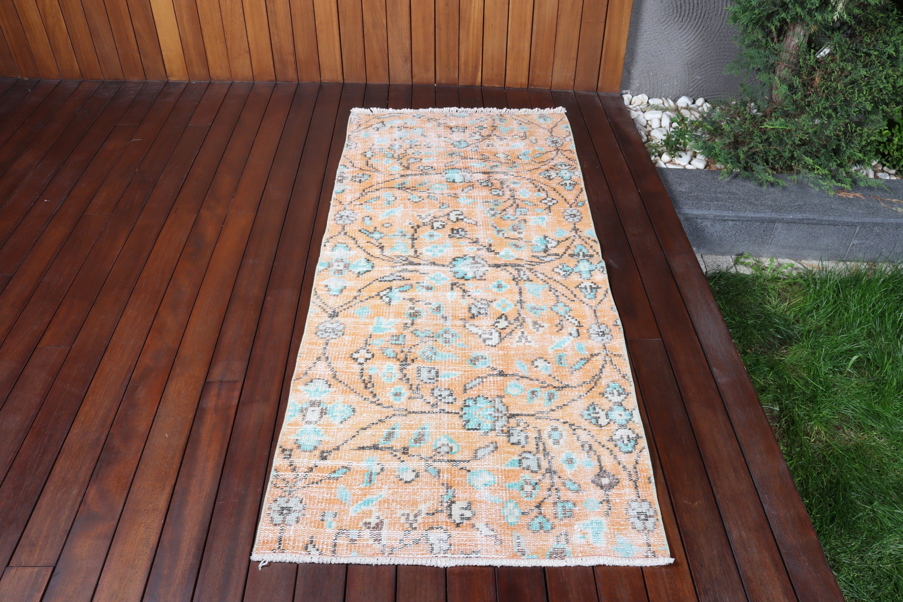 Giriş Halıları, Yer Halısı, Organik Halılar, Turuncu 2,6x6,1 ft Accent Halı, Yatak Odası Halısı, Türk Halısı, Çocuk Odası Halıları, Vintage Halılar