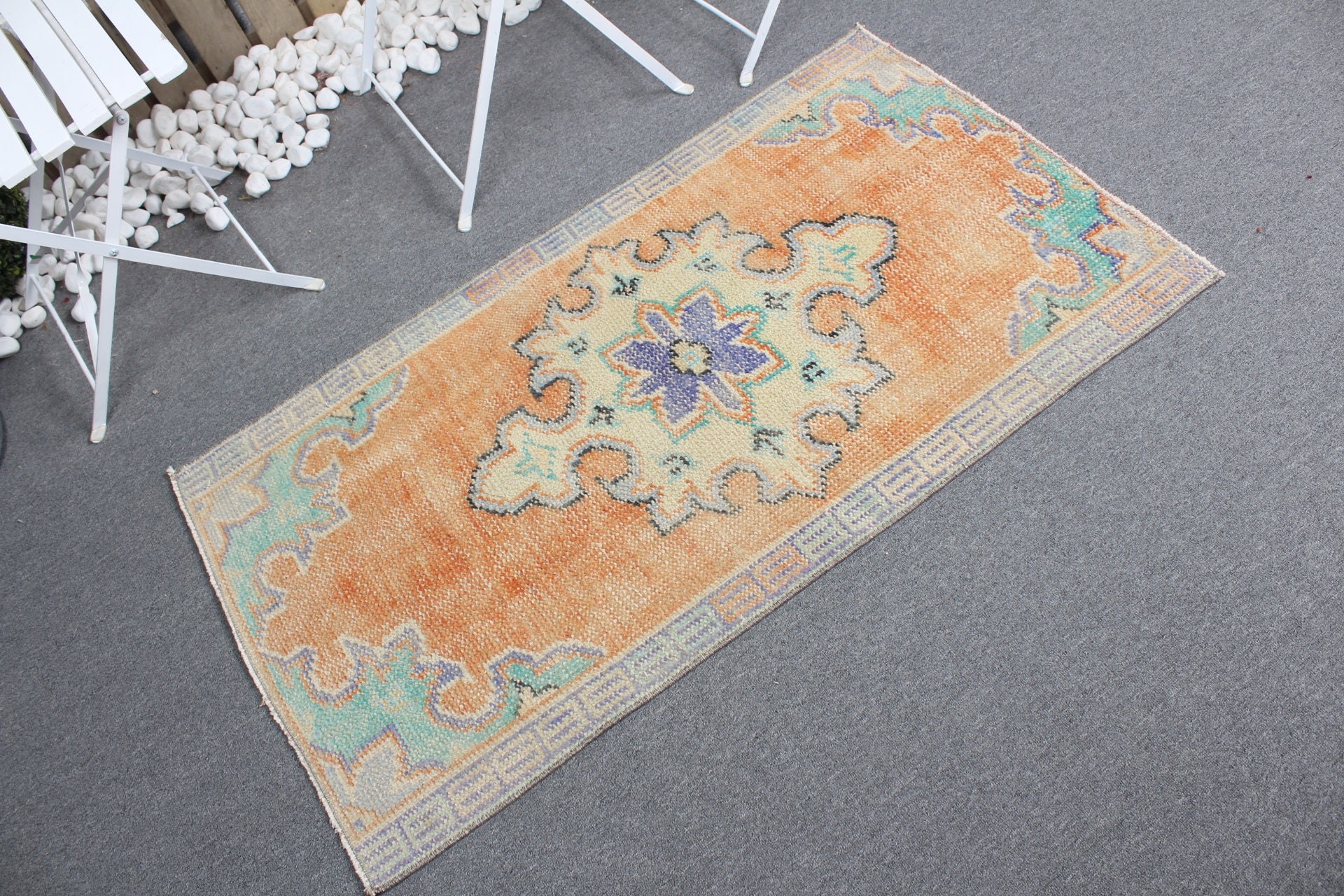 Bedroom Rugs, 2.4x4.4 ft Small Rugs, Rugs for Car Mat, Orange Kitchen Rugs, Wool Rug, Turkish Rug, Vintage Rug, Home Decor Rug, Old Rug