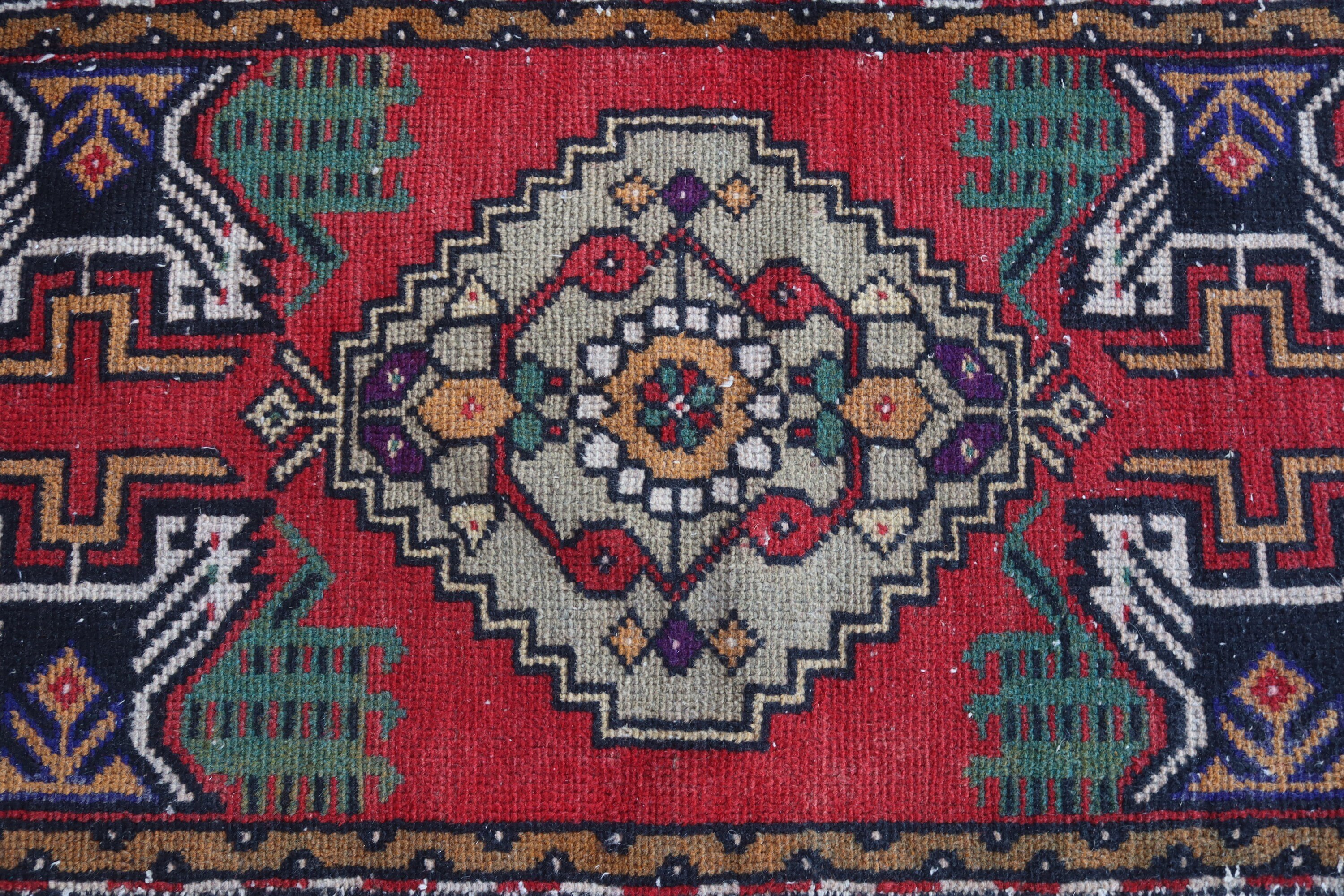 Kırmızı Yatak Odası Halıları, Vintage Halı, Küçük Vintage Halı, Küçük Alan Halıları, 1.6x3.1 ft Küçük Halı, Antika Halı, Ev Dekorasyonu Halıları, Türk Halıları