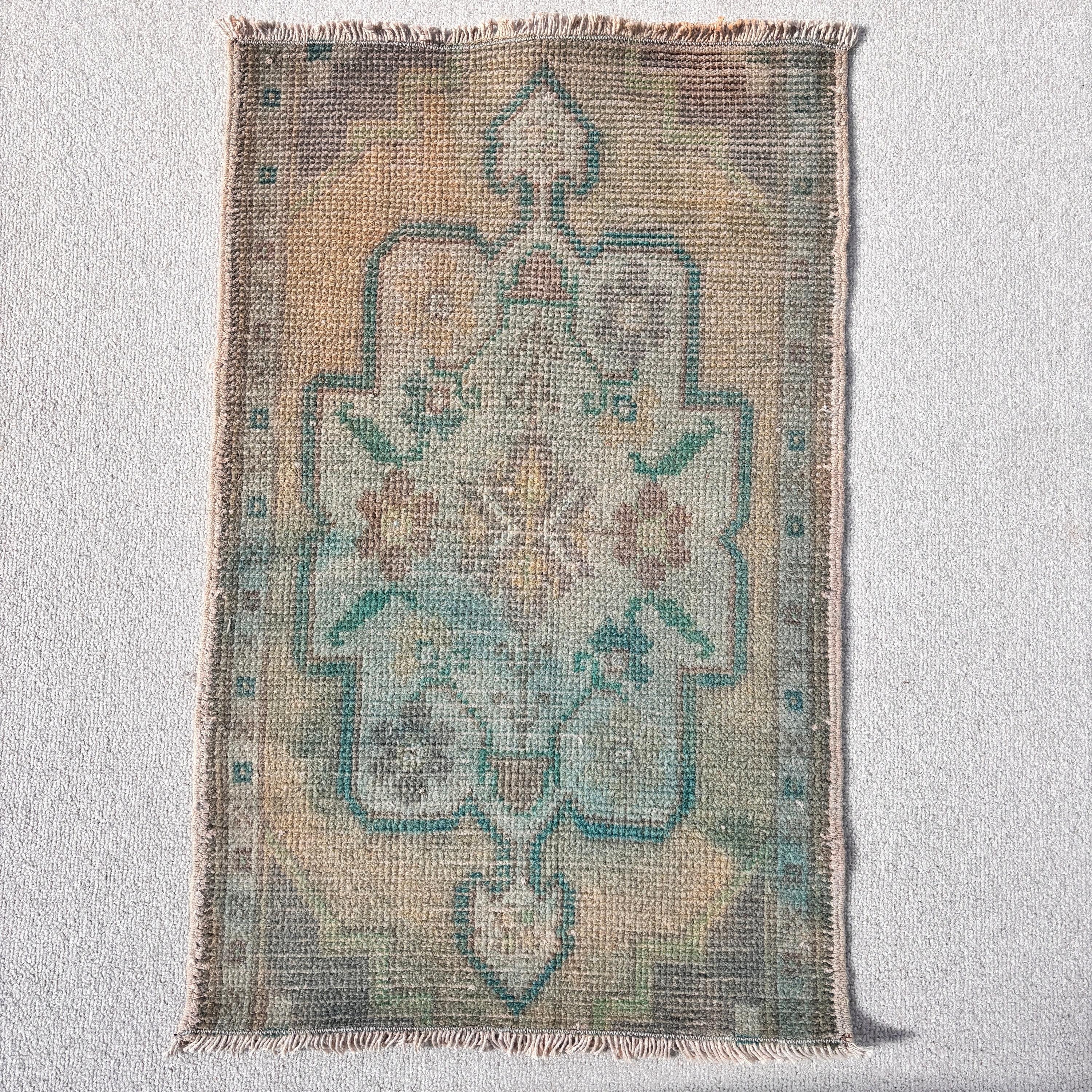 Vintage Halı, Fas Halıları, 1.5x2.4 ft Küçük Halılar, Yeşil Yatak Odası Halıları, Düz Dokuma Halılar, Banyo Halıları, Türk Halıları, Boho Halısı, Duvara Asılı Halı