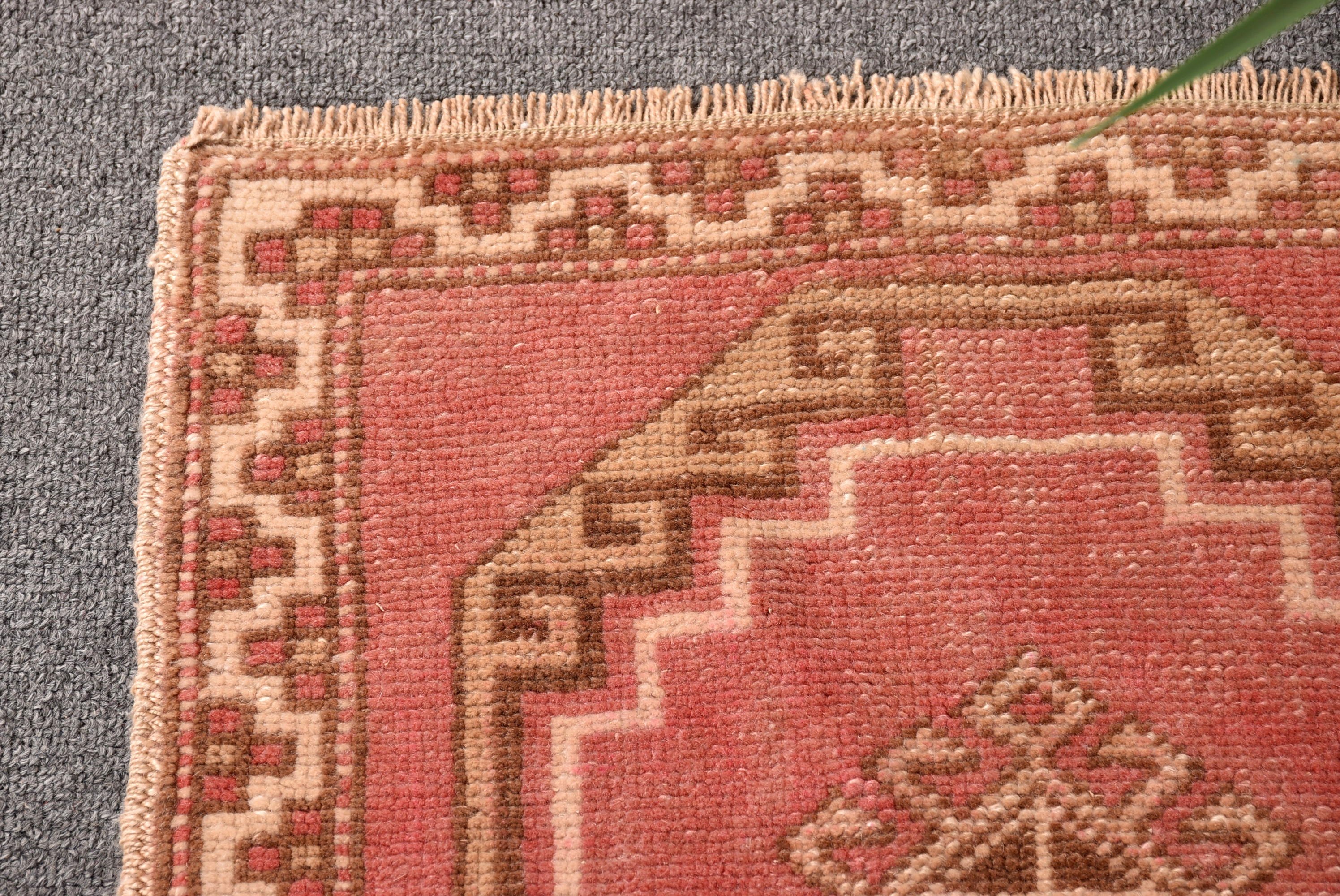 Decorative Rug, Door Mat Rug, Handwoven Rug, Vintage Rugs, Wall Hanging Rug, Turkish Rug, Red Kitchen Rugs, 1.5x3 ft Small Rug, Oushak Rug