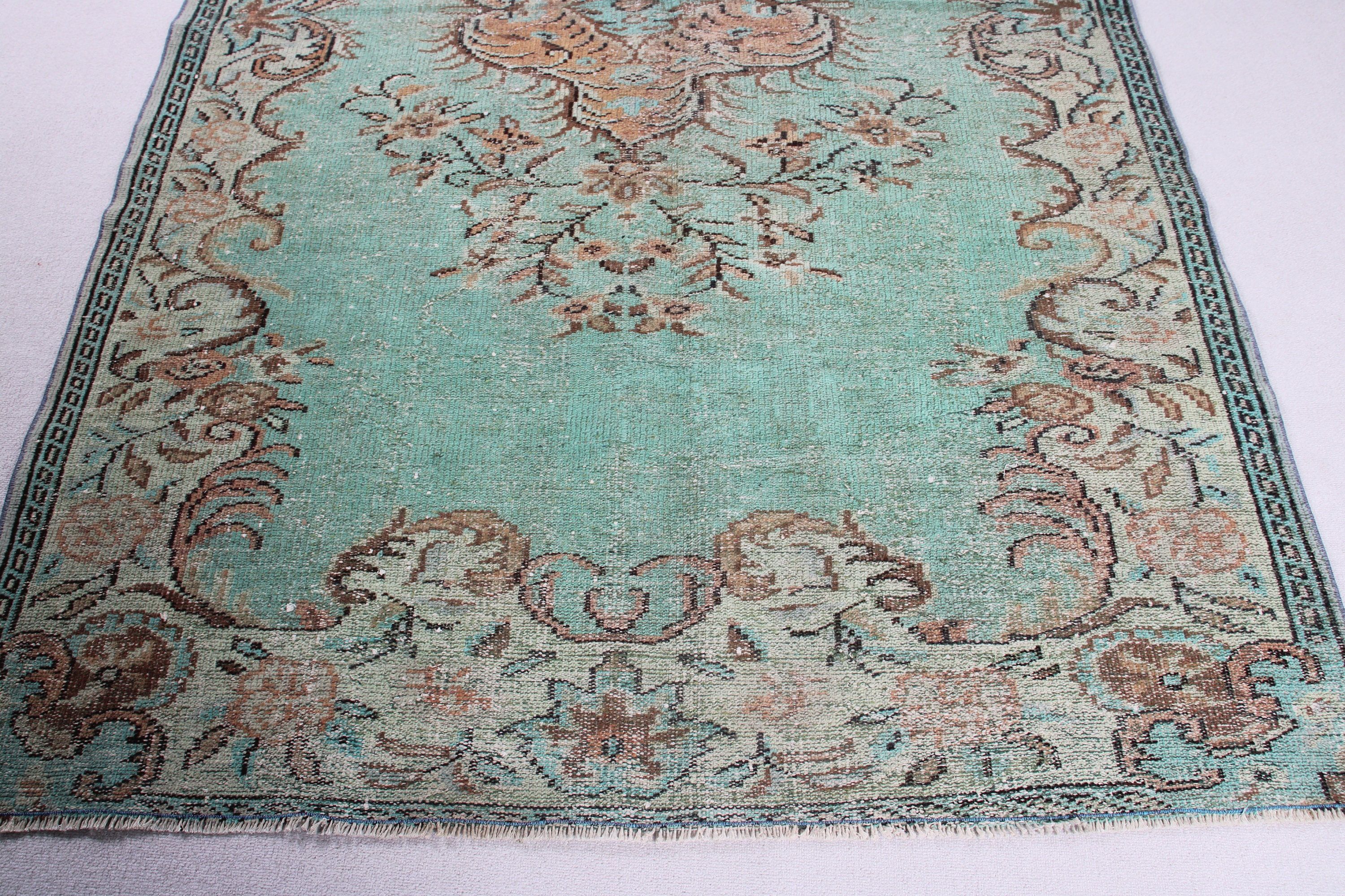 Vintage Halı, Türk Halısı, Büyük Oushak Halıları, Anadolu Halıları, Yeşil 5.3x8.5 ft Büyük Halılar, Büyük Boho Halıları, Modern Halılar