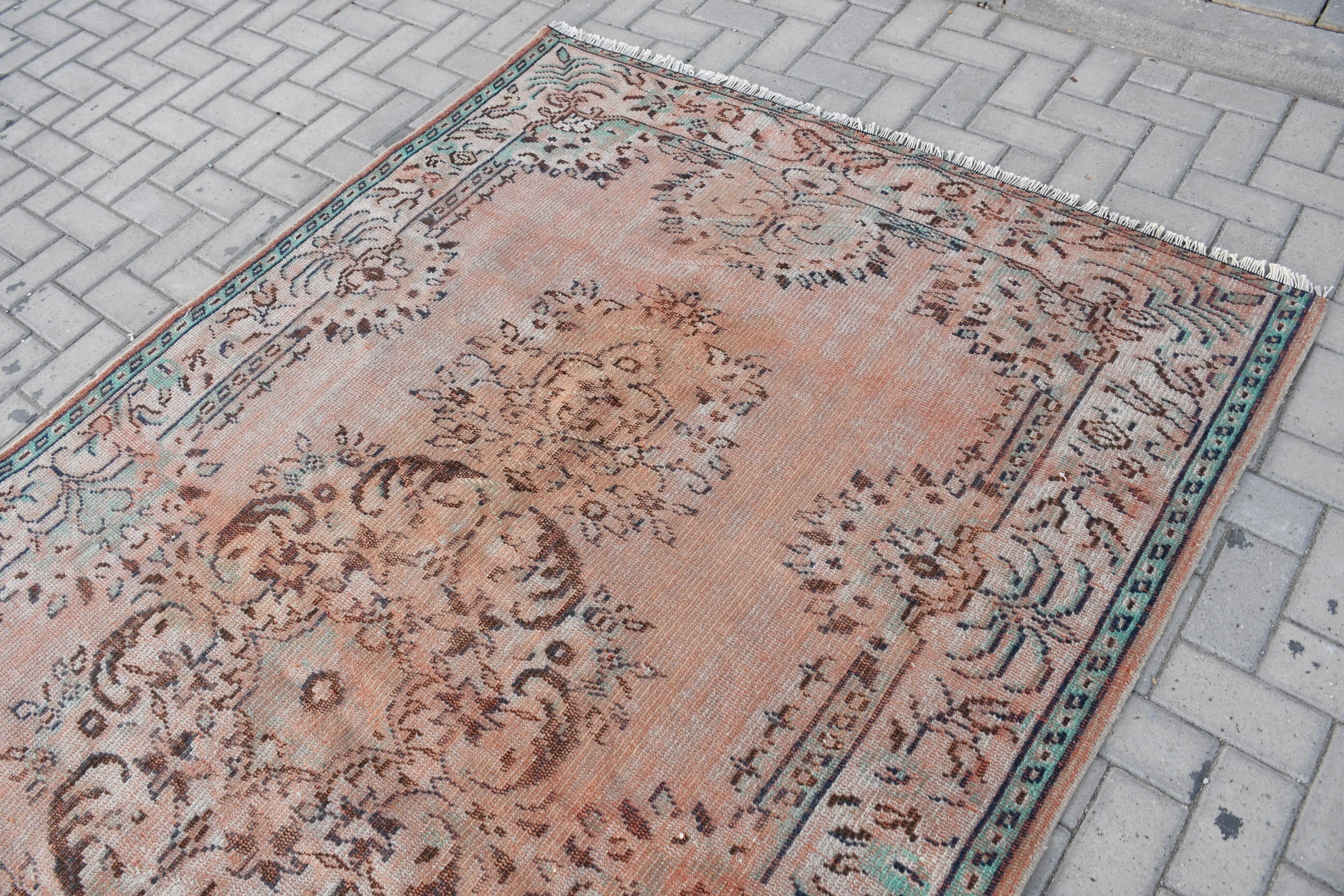 Vintage Rug, Bedroom Rugs, Orange Moroccan Rugs, Dining Room Rugs, Kitchen Rug, 5.6x9.3 ft Large Rug, Anatolian Rugs, Turkish Rug, Art Rug