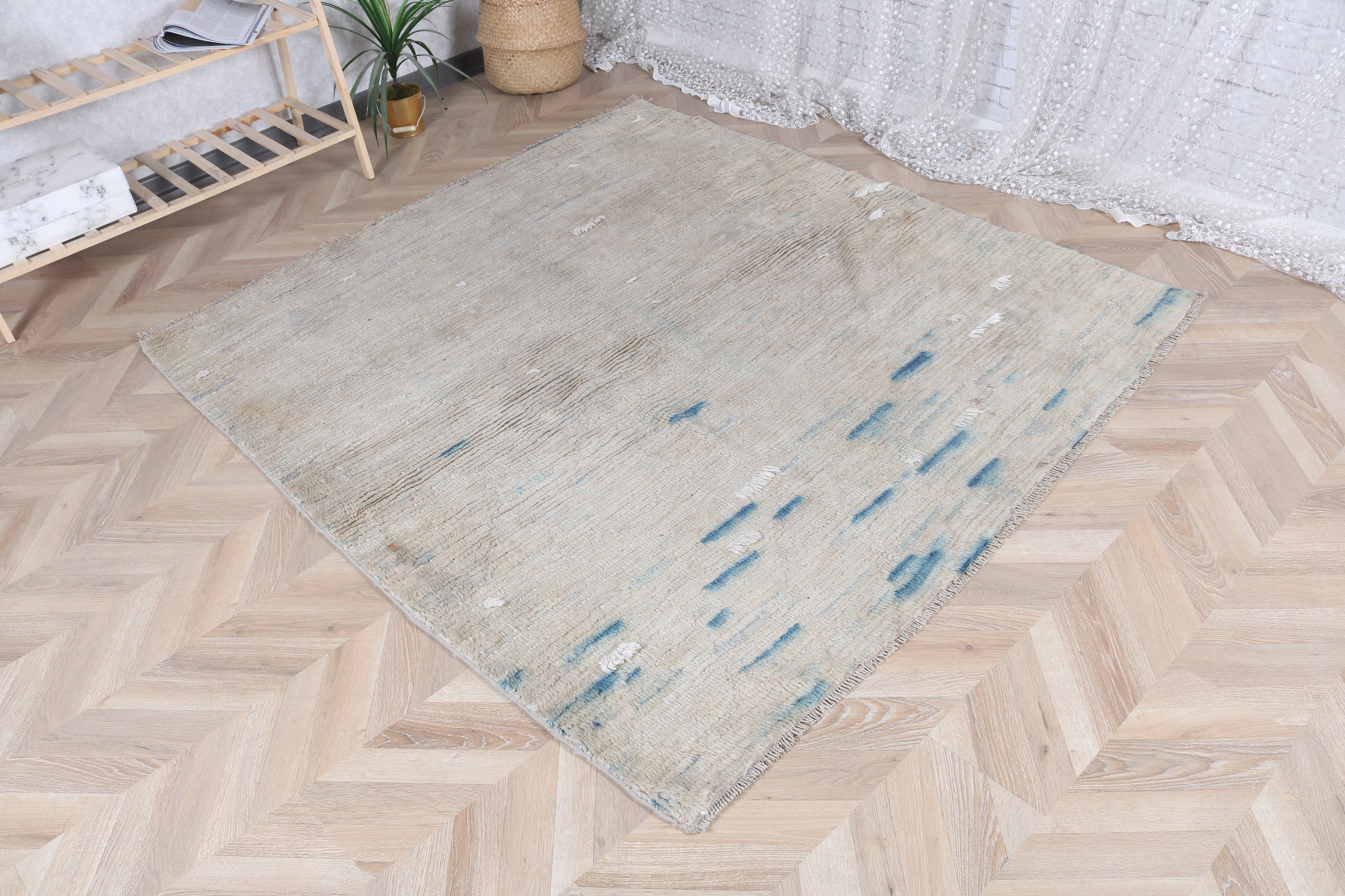 Office Rugs, Modern Rug, 5.3x5.7 ft Area Rugs, Indoor Rugs, Turkish Rugs, Beige Bedroom Rug, Statement Rugs, Vintage Rug, Dining Room Rugs