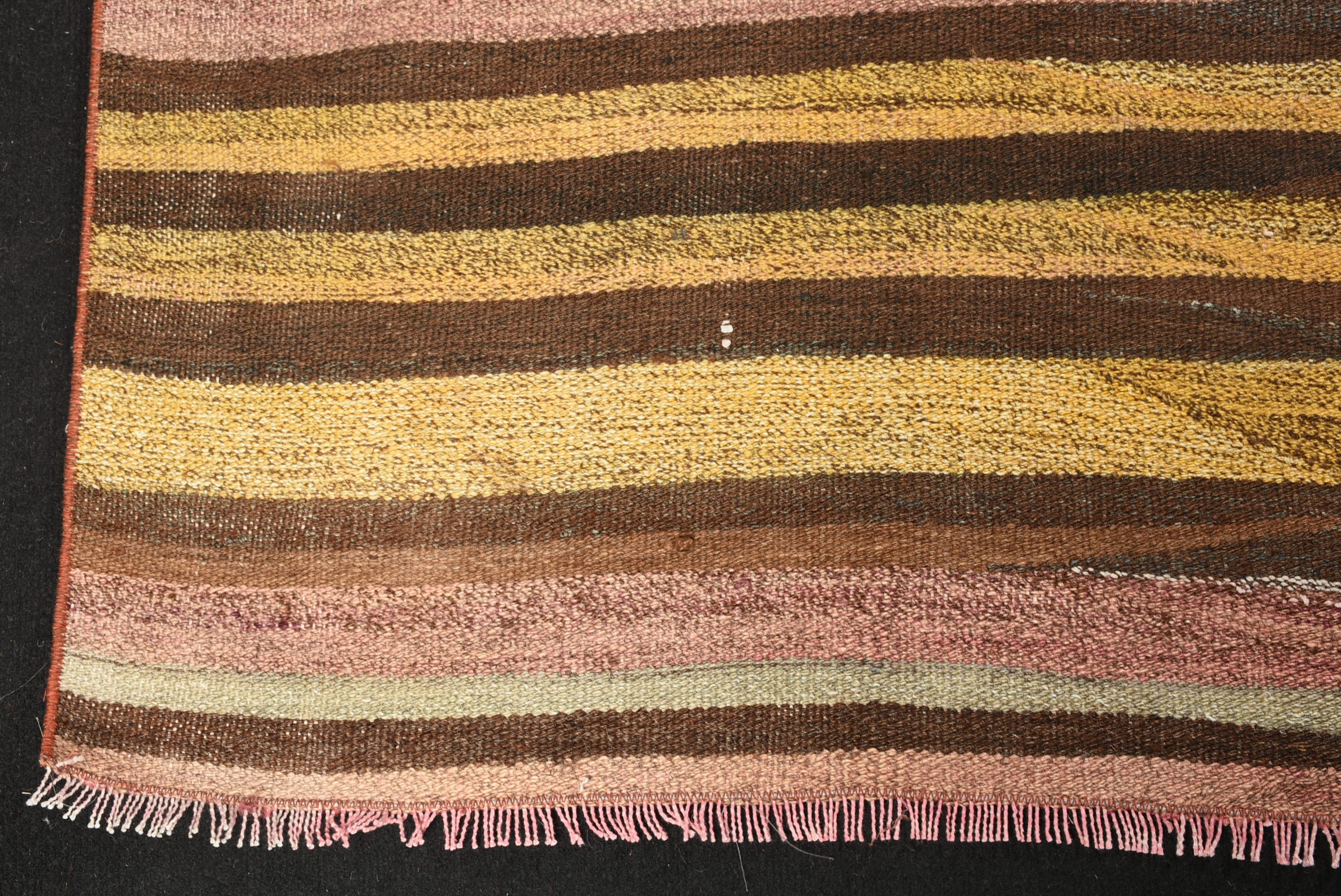 Kahverengi Mutfak Halısı, Türk Halıları, 4.6x8.9 ft Büyük Halı, Salon Halısı, Kilim, Yatak Odası Halısı, Vintage Halı, Antika Halı, Fas Halısı, Aztek Halısı