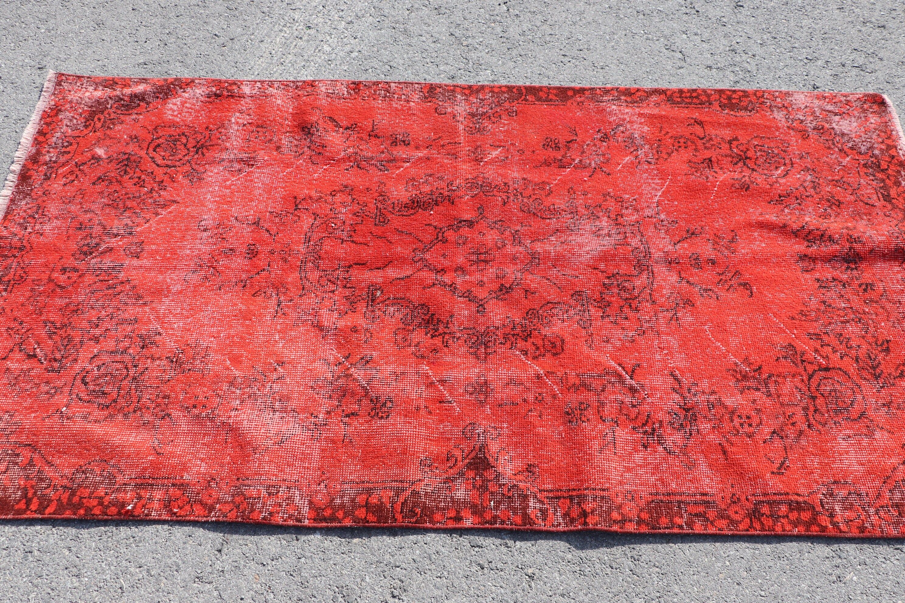 Dorm Rug, Bedroom Rug, Nursery Rugs, Vintage Rugs, Rugs for Kitchen, Red Kitchen Rugs, Anatolian Rug, 3.6x6.6 ft Accent Rug, Turkish Rug