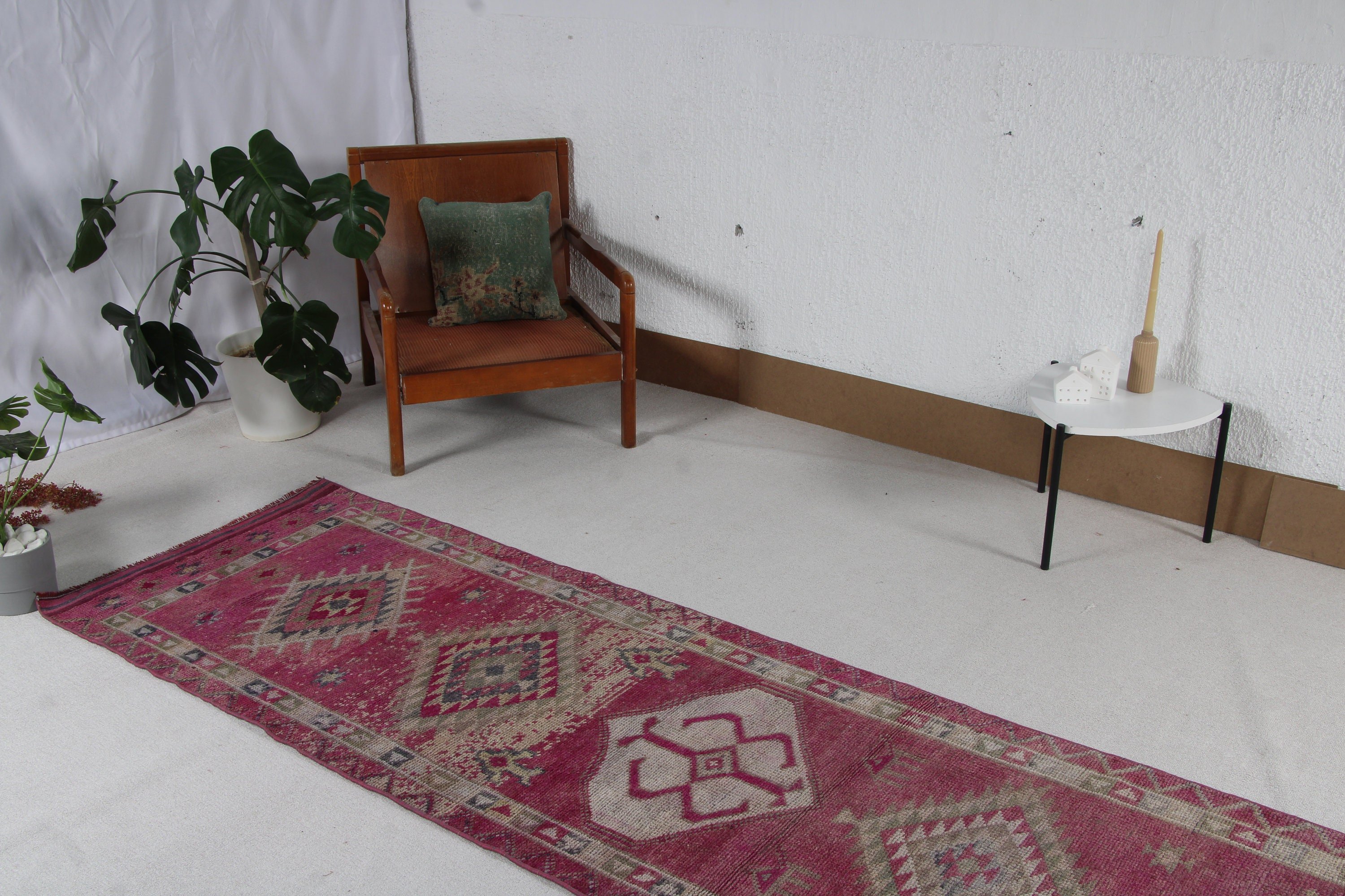 Ev Dekorasyonu Halıları, Pembe Açıklama Halıları, Koridor Halısı, Vintage Halılar, Türk Halısı, 2.8x11.8 ft Runner Halıları, Vintage Runner Halısı, Lüks Halılar