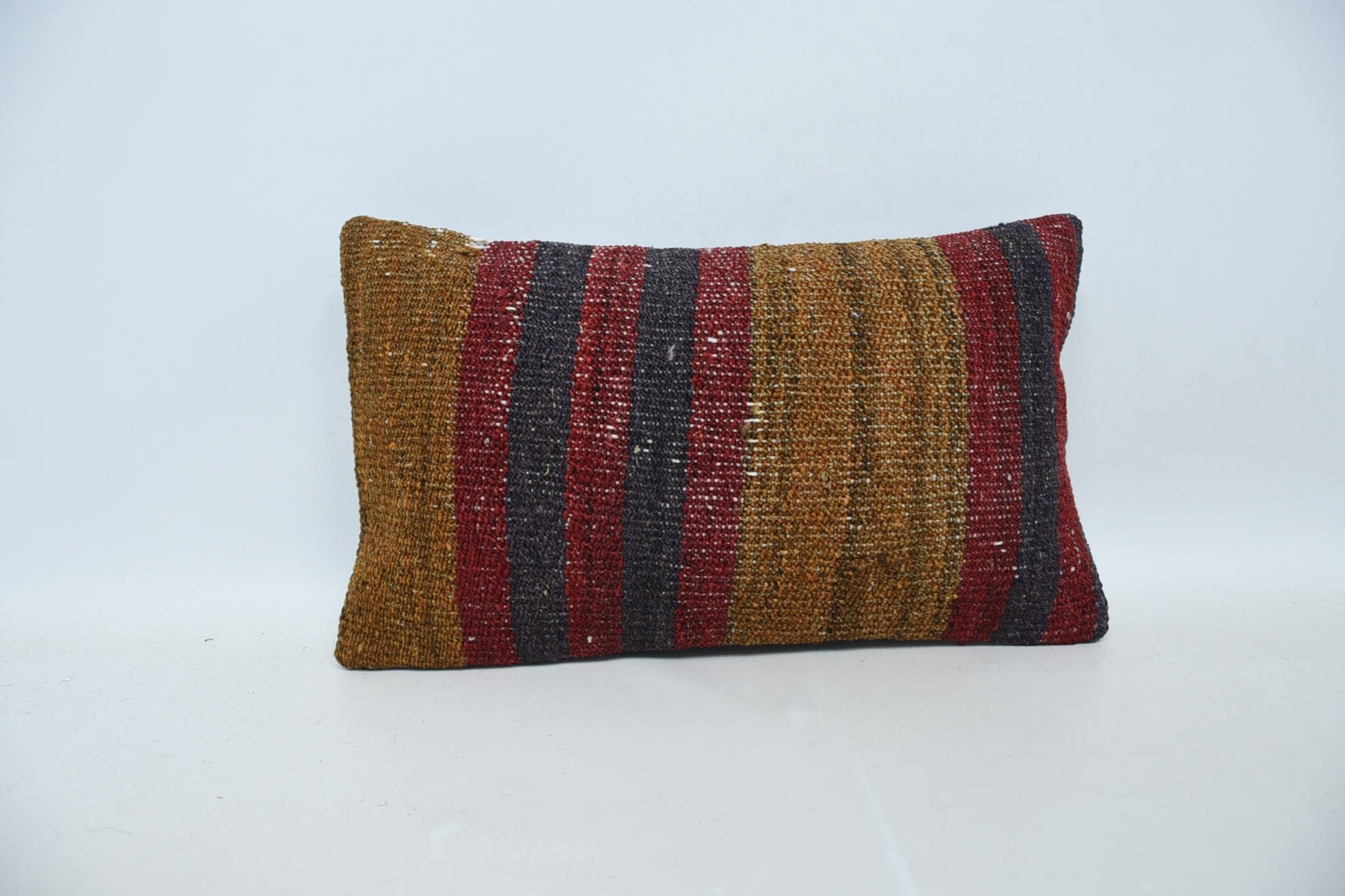 Kilim Pillow, Turkish Kilim Pillow, Pillow for Couch, 12"x20" Red Pillow, Pastel Pillow Case, Neutral Pillow Sham, Turkish Rugs Cushion