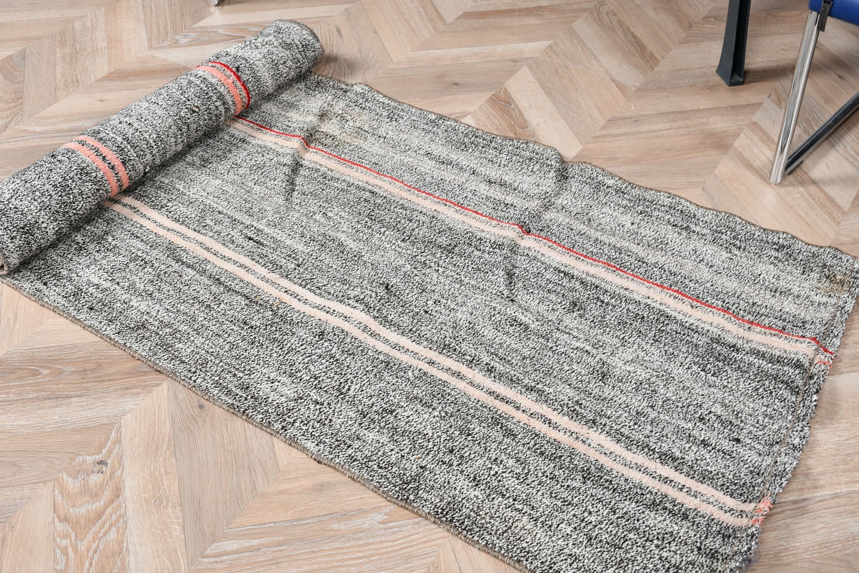 Koridor Kilim, Nostaljik Kilim, Mutfak Kilim, Mutfak Kilim, Siyah Oryantal Kilim, Uşak Kilim, 65x193 cm Yolluk Kilim, Koridor Kilim