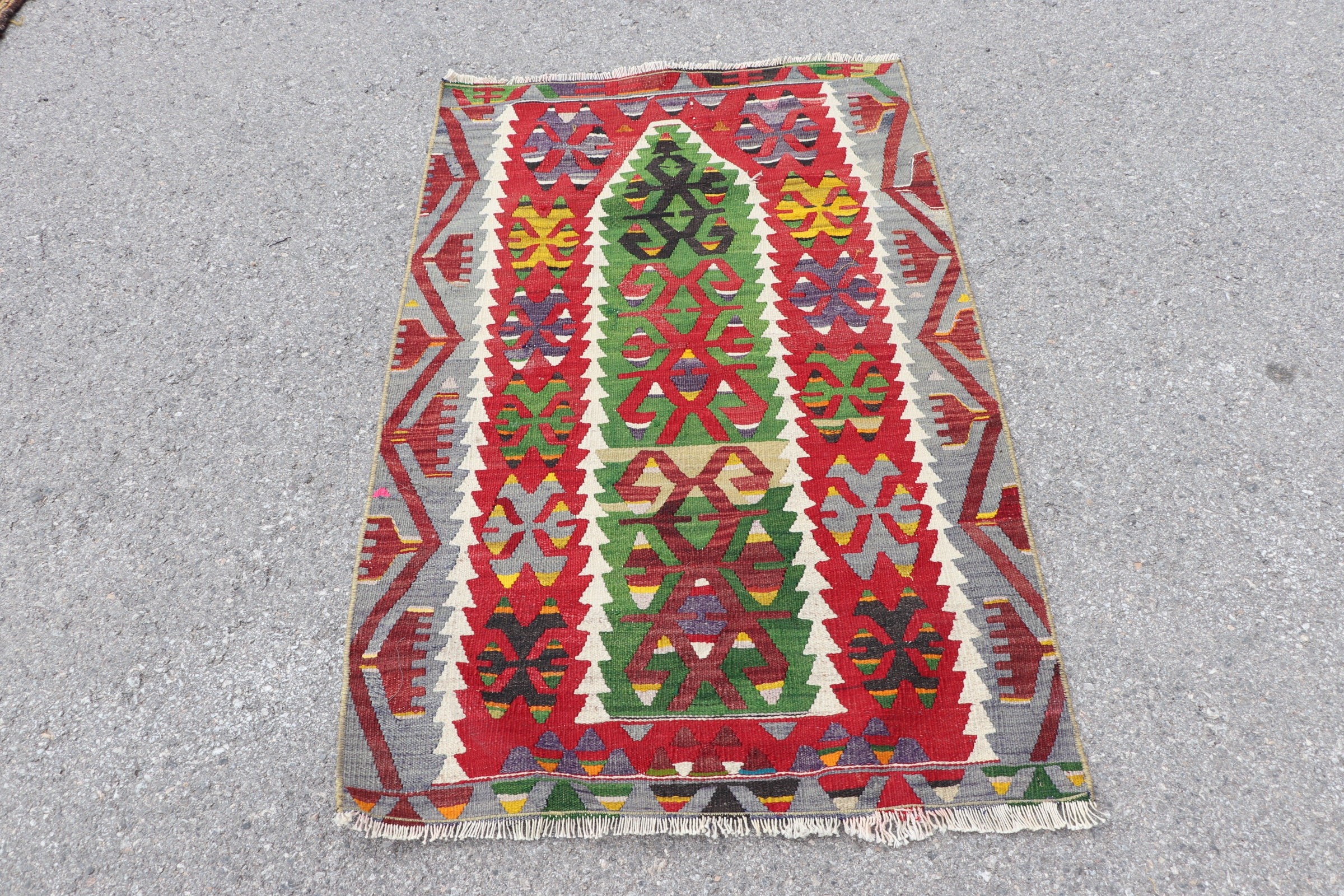 Turkish Rug, Moroccan Rug, Door Mat Rug, Kilim, Kitchen Rugs, 2.8x4.1 ft Small Rugs, Vintage Rug, Red Home Decor Rug, Anatolian Rugs