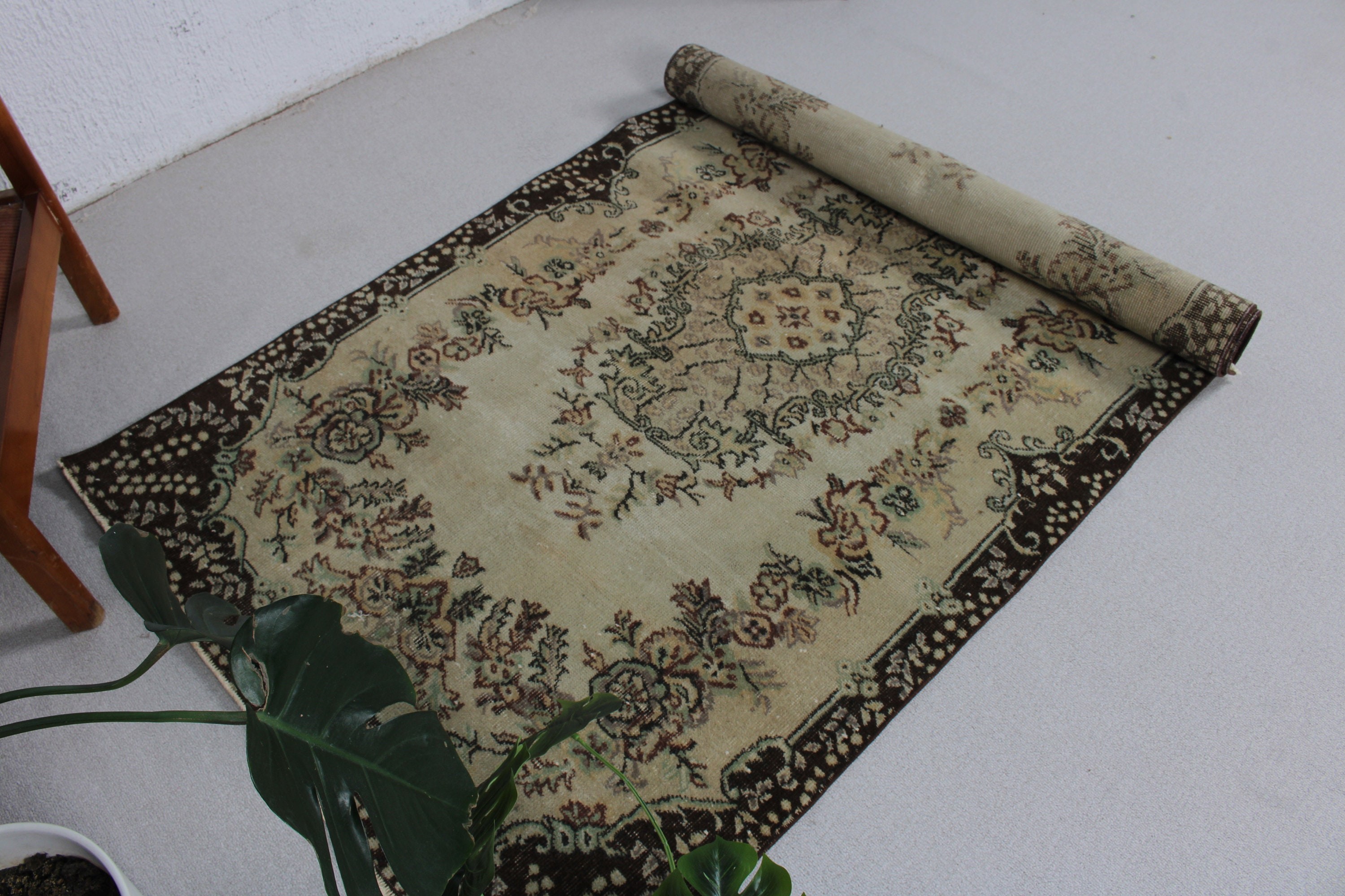 Türk Halıları, Yemek Odası Halıları, Lüks Halı, Vintage Halılar, 3,8x6,8 ft Alan Halıları, Aztek Halısı, Oushak Halısı, Boho Bölge Halıları, Bej Anadolu Halısı