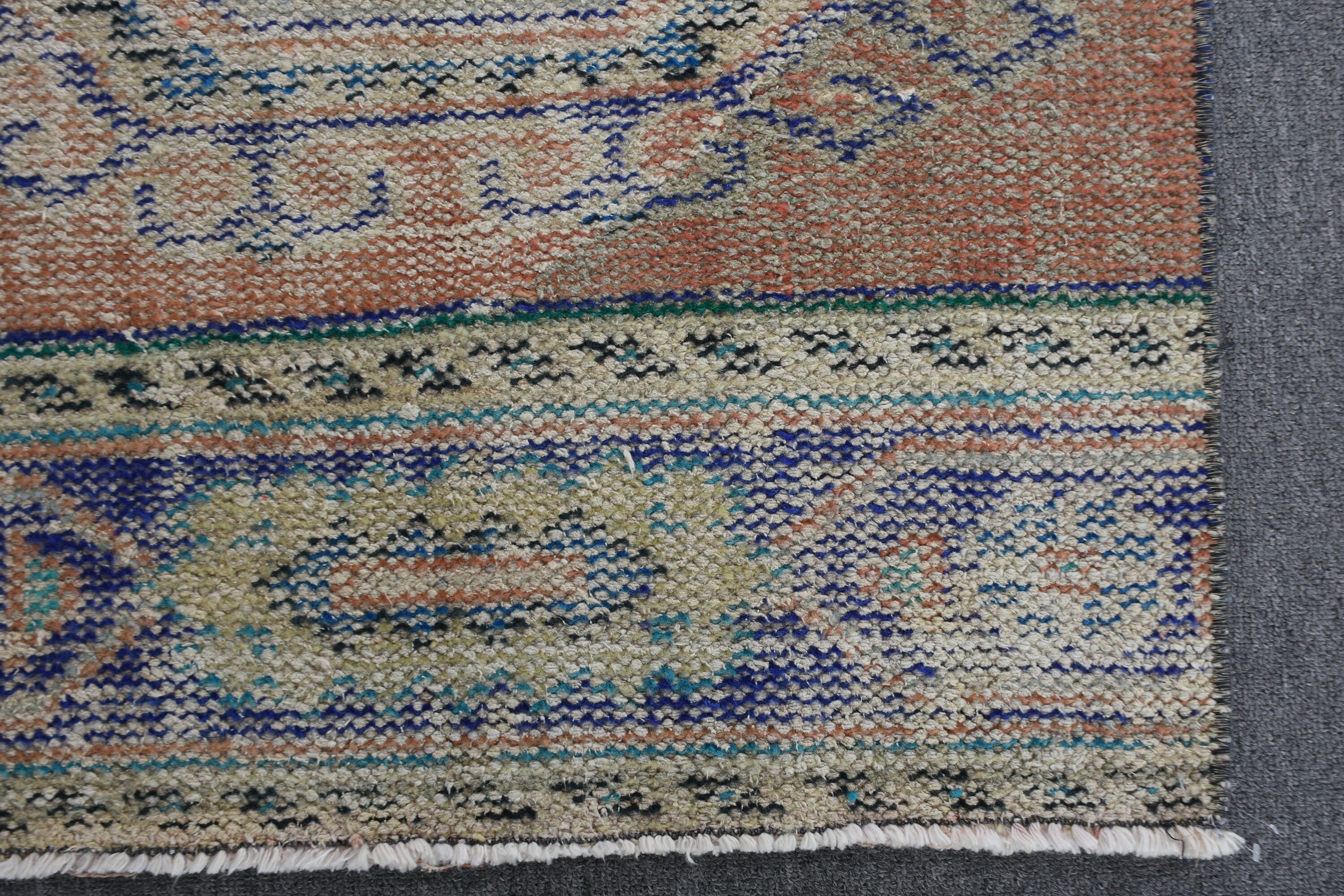 Turkish Rug, Rugs for Corridor, Antique Rugs, Boho Rug, Vintage Rugs, Blue Antique Rug, Moroccan Rugs, Hallway Rugs, 2.2x11 ft Runner Rug