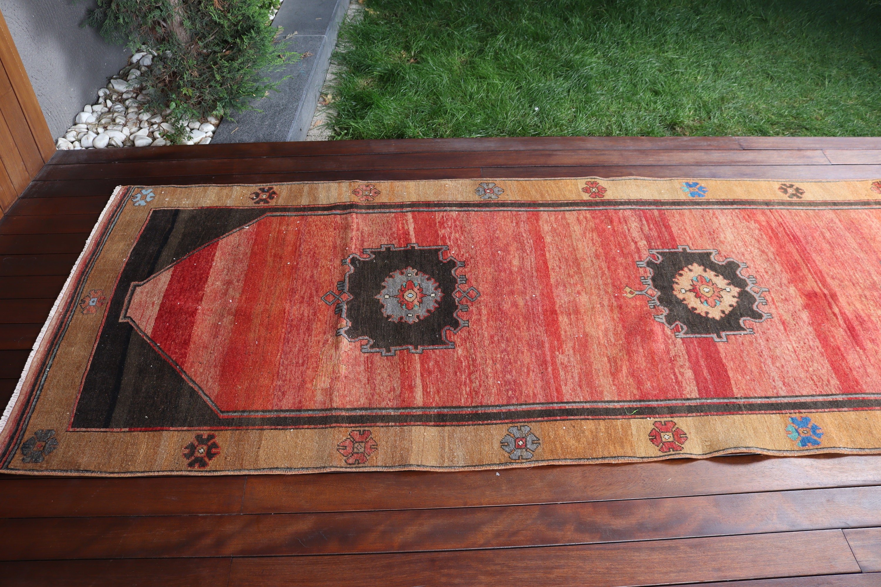 Nötr Halı, Türk Halıları, Kırmızı Fas Halıları, 3,4x10,6 ft Runner Halısı, Vintage Halı, Lüks Halı, Mutfak Halıları, Yatak Odası Halısı, Koridor Halıları