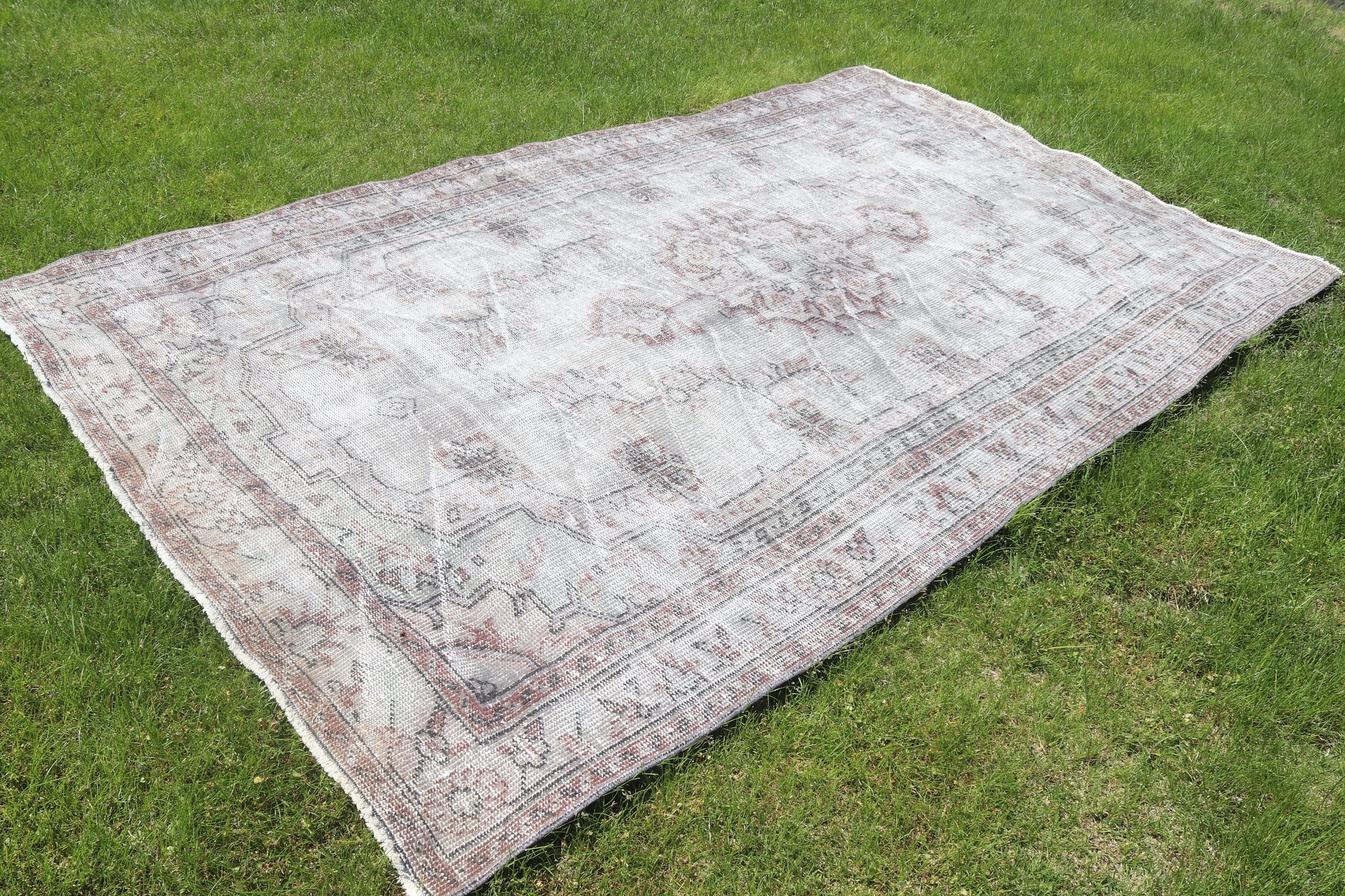 Bej Nötr Halılar, Yemek Odası Halısı, Türk Halıları, Yatak Odası Halıları, Boho Halısı, Modern Halı, 5.7x9.7 ft Büyük Halı, Büyük Vintage Halı, Vintage Halı