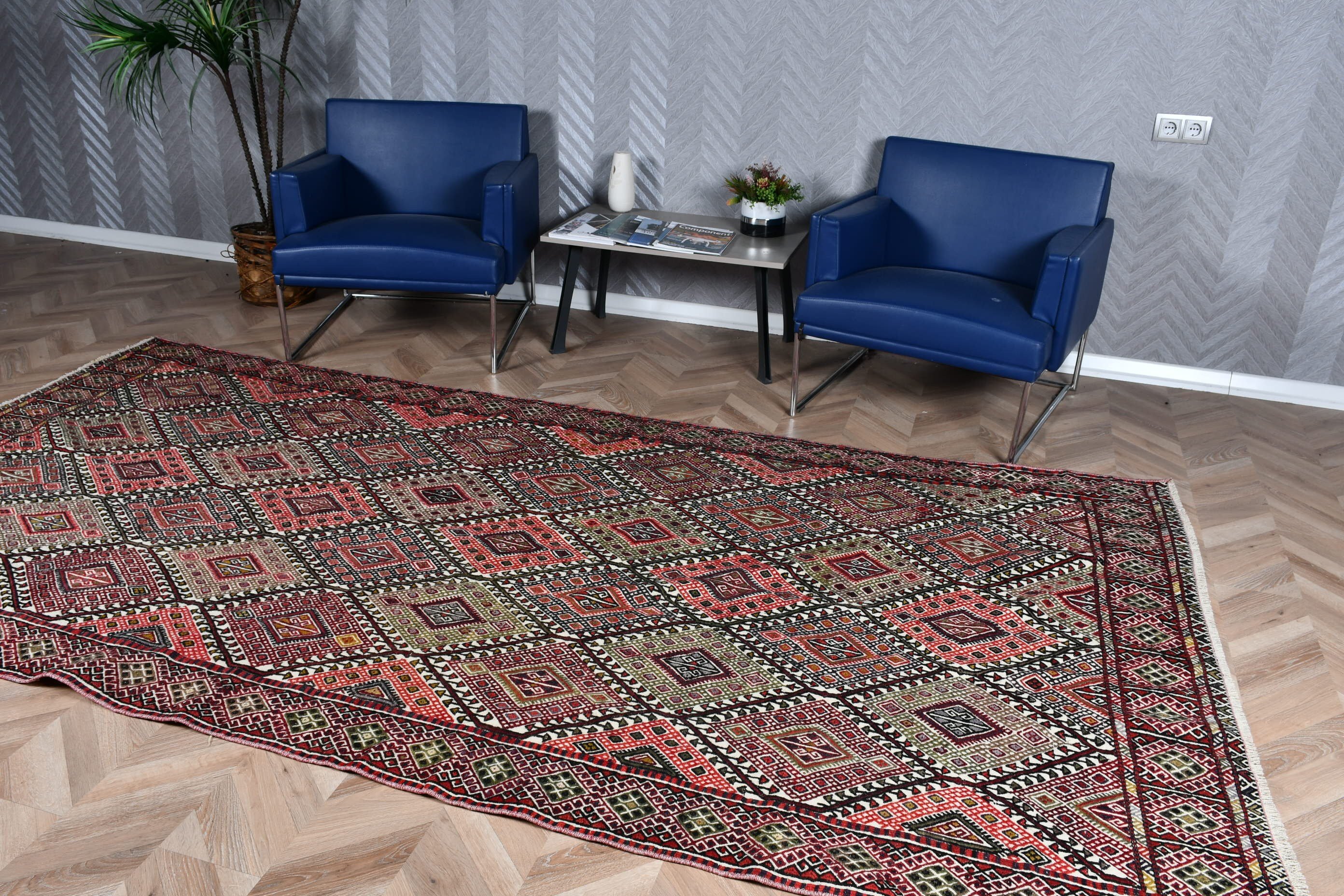 Oturma Odası Halısı, Vintage Halı, Türk Halısı, Salon Halısı, Fas Halısı, Bej Yatak Odası Halısı, Kilim, 5.2x10.7 ft Büyük Halılar