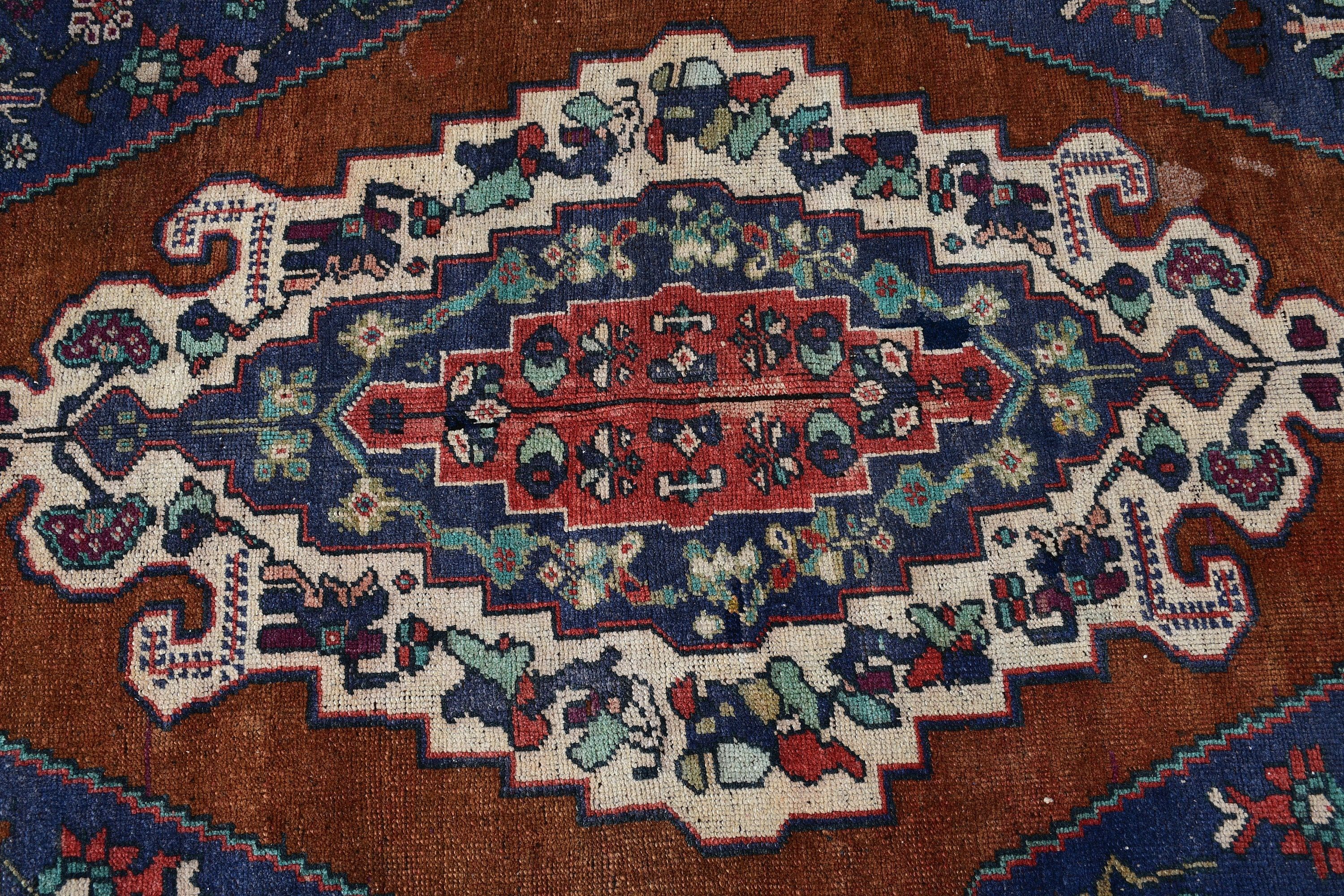 Turkish Rug, Blue Moroccan Rug, Living Room Rug, Floor Rugs, Salon Rug, Vintage Rug, Antique Rug, 5.2x8.2 ft Large Rug, Rugs for Salon