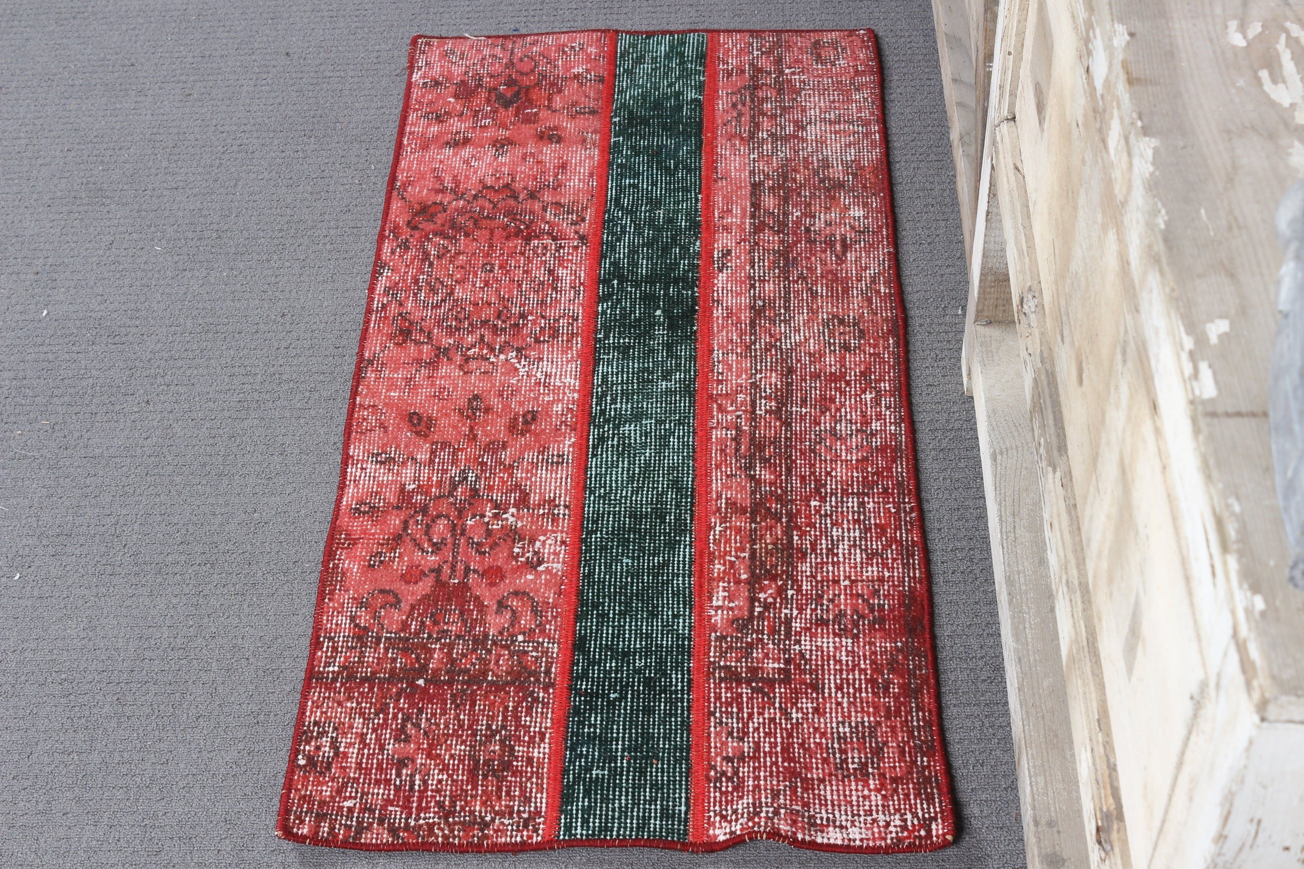 Oushak Rugs, Vintage Rug, Red Cool Rugs, Turkish Rugs, 1.6x3.2 ft Small Rug, Aztec Rugs, Car Mat Rug, Wool Rug, Rugs for Bath, Kitchen Rug