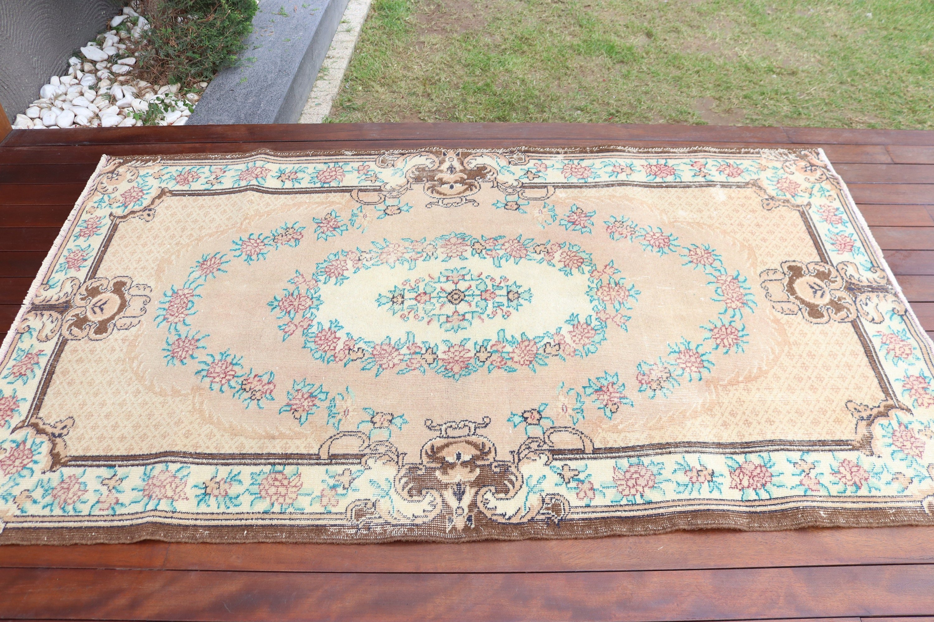 Modern Halılar, Geometrik Halılar, Kahverengi Yün Halılar, Oturma Odası Halısı, 3,9x6,7 ft Alan Halısı, Türk Halıları, Vintage Halılar, Organik Halı, Yer Halıları