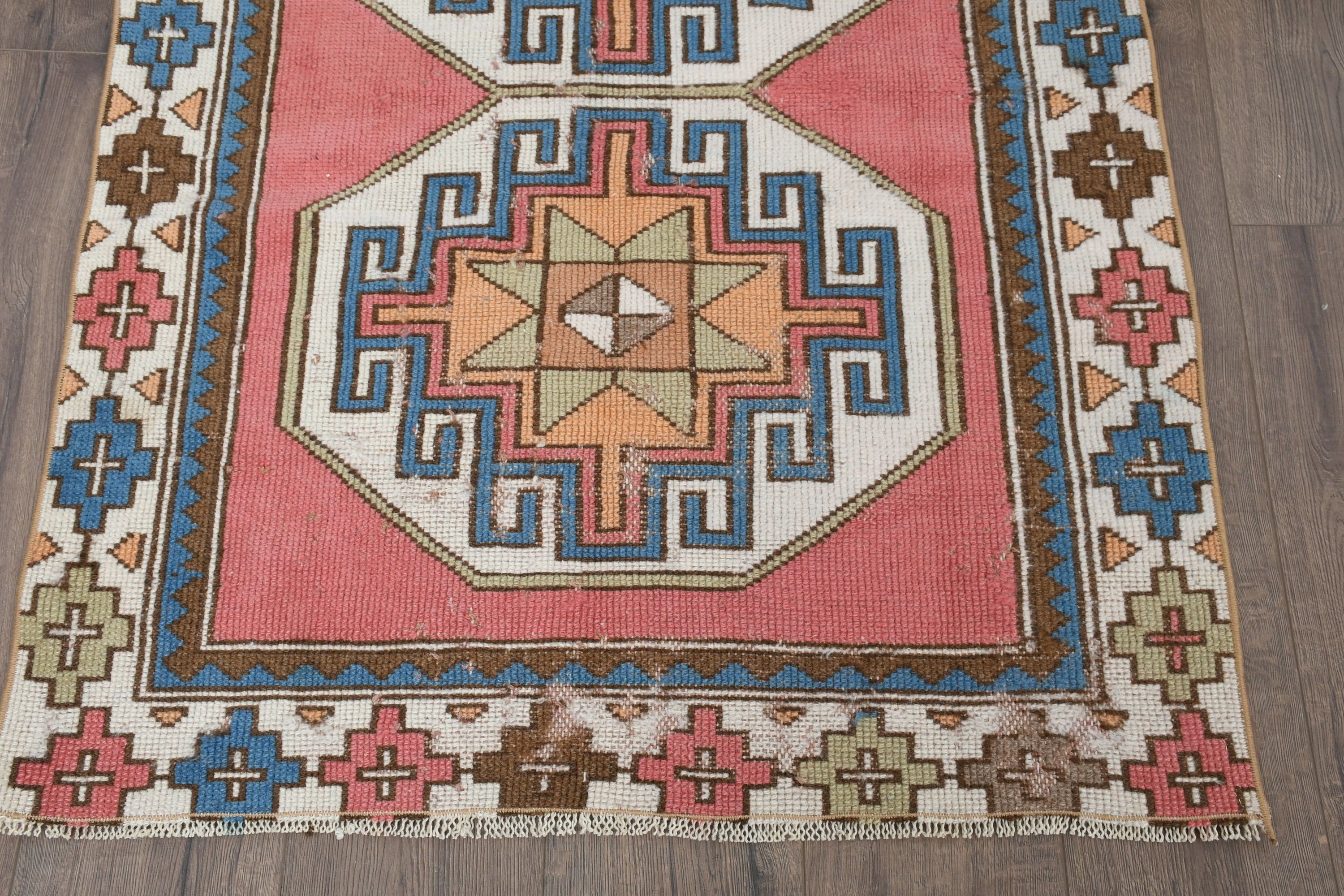 Bathroom Rug, Cool Rug, Pink Anatolian Rugs, Turkish Rug, Oriental Rugs, 3.1x4.1 ft Small Rug, Hand Woven Rugs, Kitchen Rugs, Vintage Rug