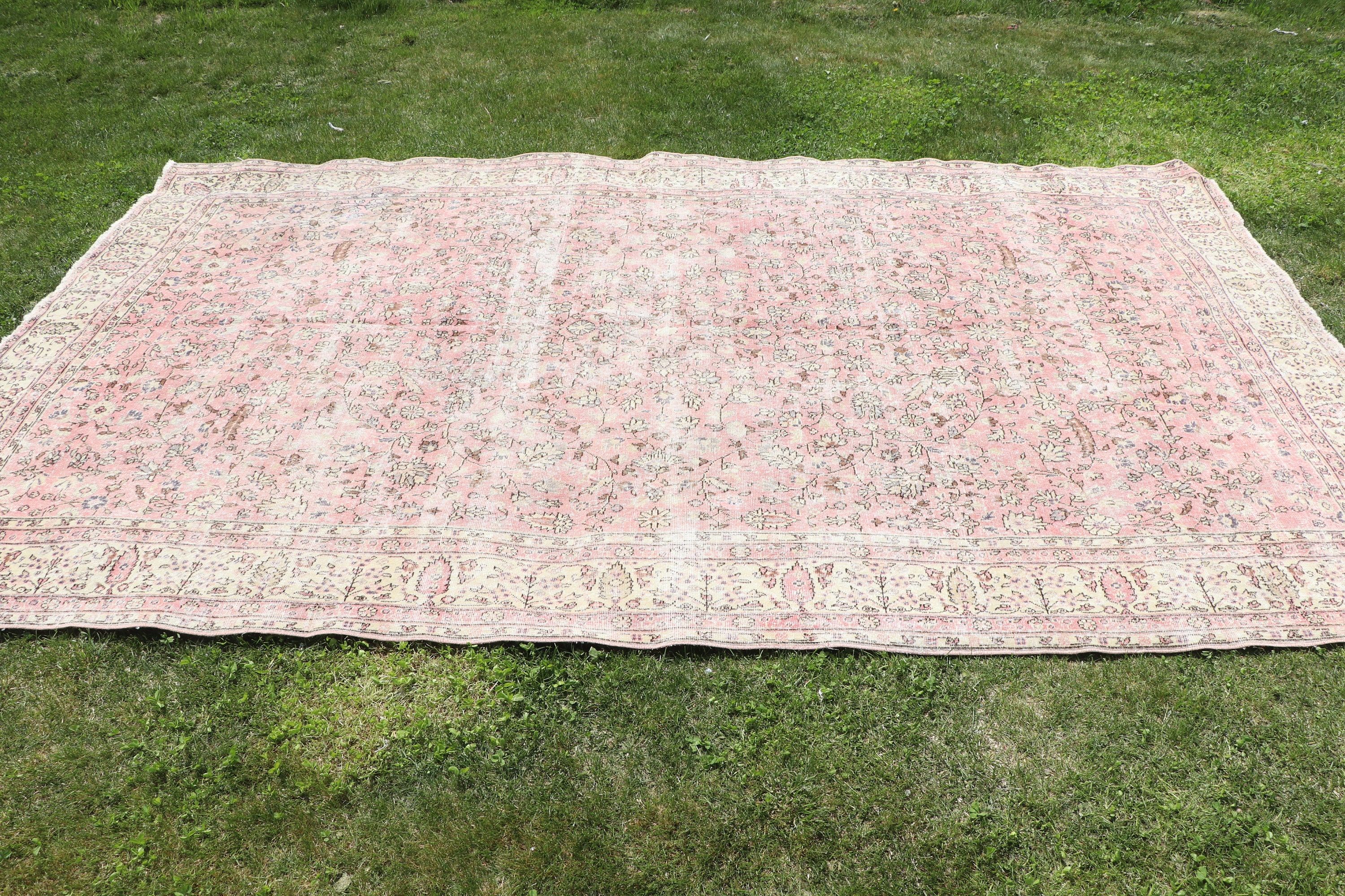 Boho Rug, 5.9x10 ft Large Rugs, Dining Room Rugs, Beige Neutral Rugs, Oushak Rugs, Turkish Rug, Bedroom Rugs, Rugs for Bedroom, Vintage Rug