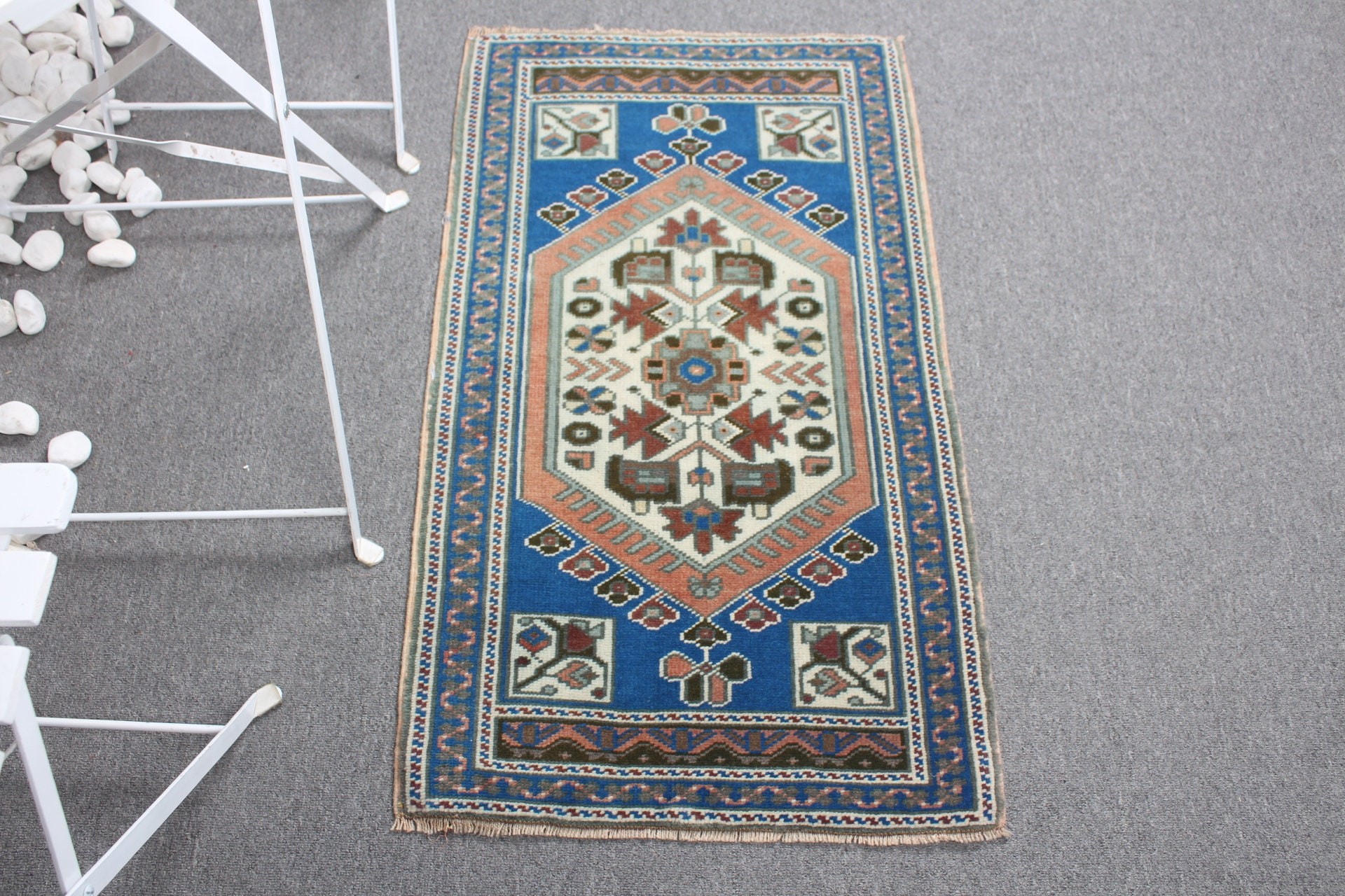 Rugs for Kitchen, 1.8x3.1 ft Small Rugs, Entry Rug, Turkish Rugs, Blue Bedroom Rugs, Anatolian Rug, Kitchen Rug, Vintage Rug