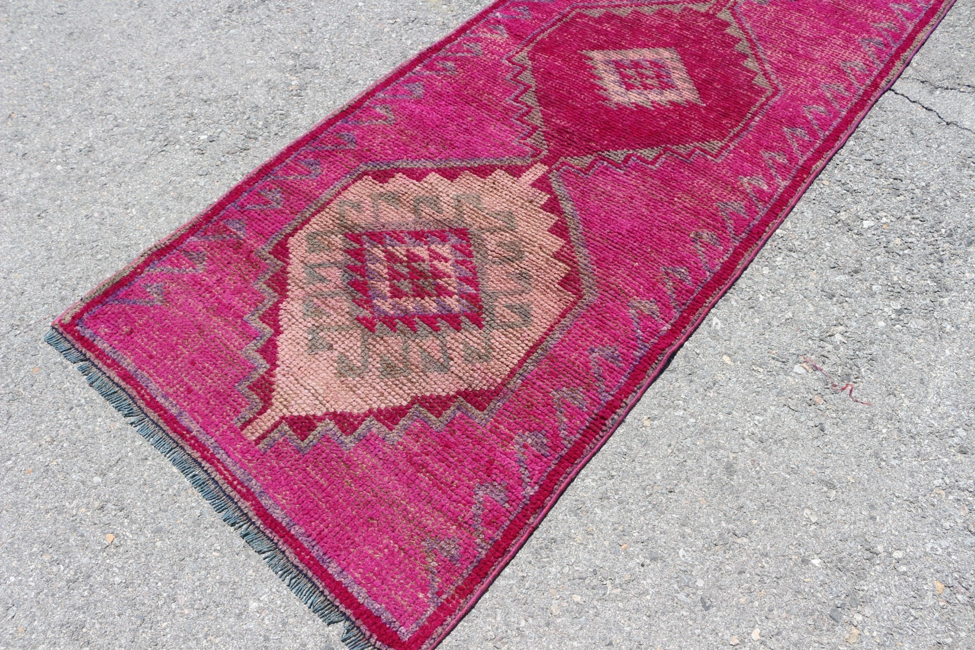 Vintage Rug, Rugs for Kitchen, Turkish Rug, Kitchen Rug, Pink Moroccan Rug, Stair Rug, Oriental Rugs, 3.2x9.1 ft Runner Rug