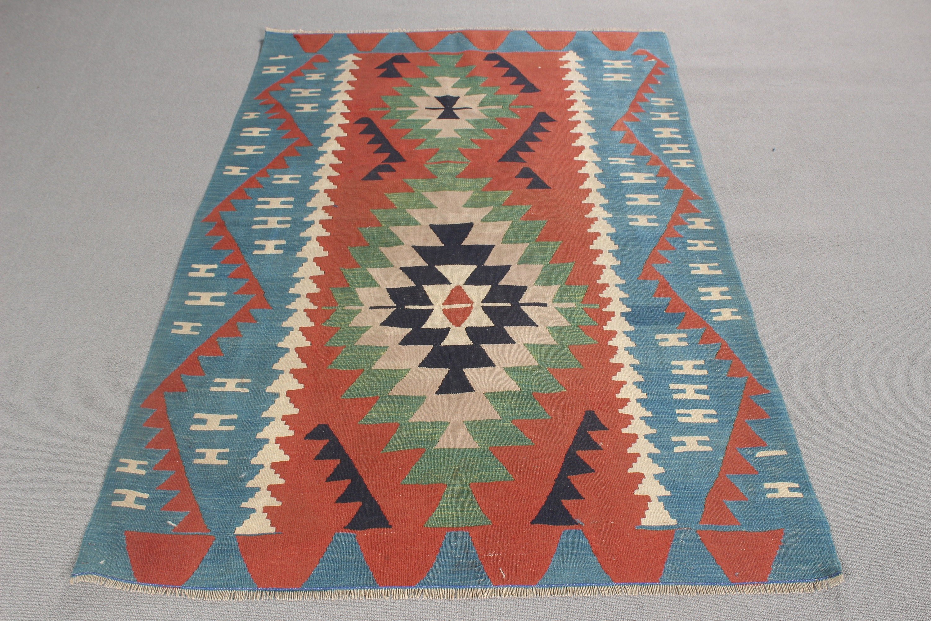 Çocuk Halısı, Yatak Odası Halısı, Vintage Halılar, Fas Halıları, Kırmızı Antika Halı, Türk Halıları, Vintage Vurgulu Halılar, 3,9x5,4 ft Accent Halı, Kilim