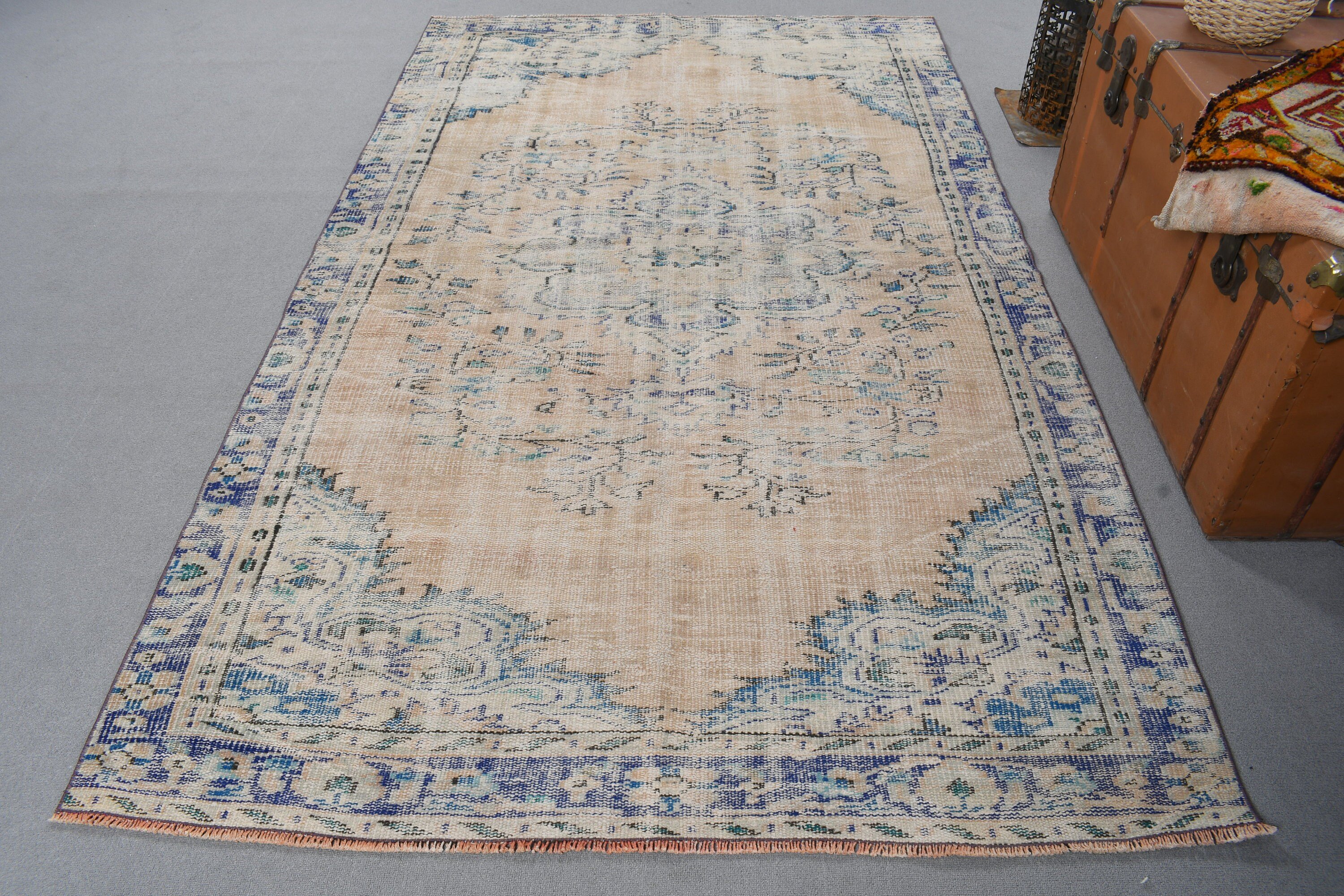 Oturma Odası Halıları, Türk Halıları, Lüks Halı, Büyük Boho Halıları, Havalı Halı, Salon Halısı, Bej Mutfak Halısı, 4,9x8,2 ft Büyük Halı, Vintage Halı