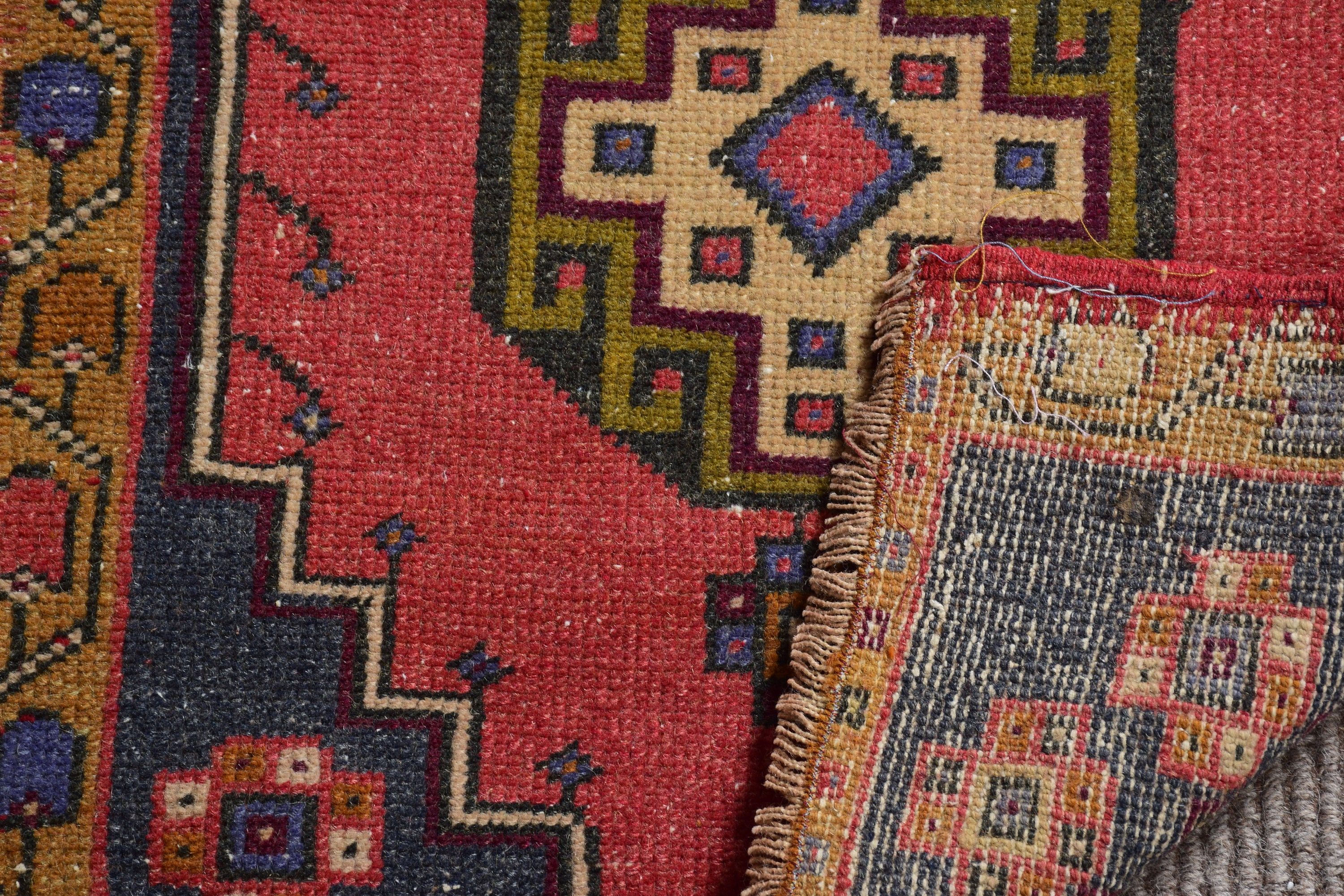Door Mat Rugs, Anatolian Rug, Oriental Rugs, Pastel Rugs, Vintage Rugs, Red  1.9x3.2 ft Small Rugs, Turkish Rug, Bath Rugs