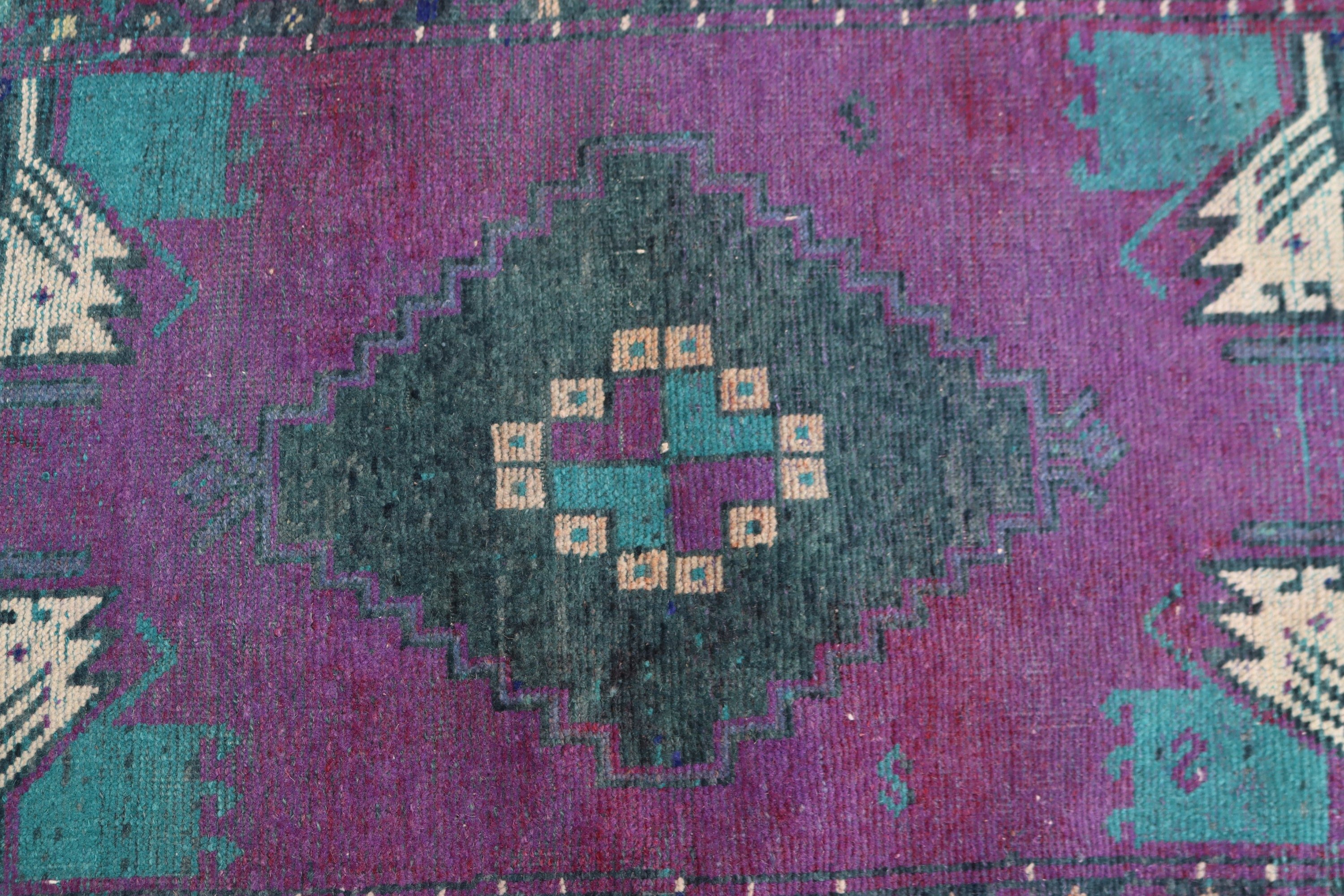 Purple  1.7x3.7 ft Small Rugs, Handwoven Rug, Door Mat Rug, Bath Rug, Turkish Rug, Office Rug, Geometric Rugs, Vintage Rugs