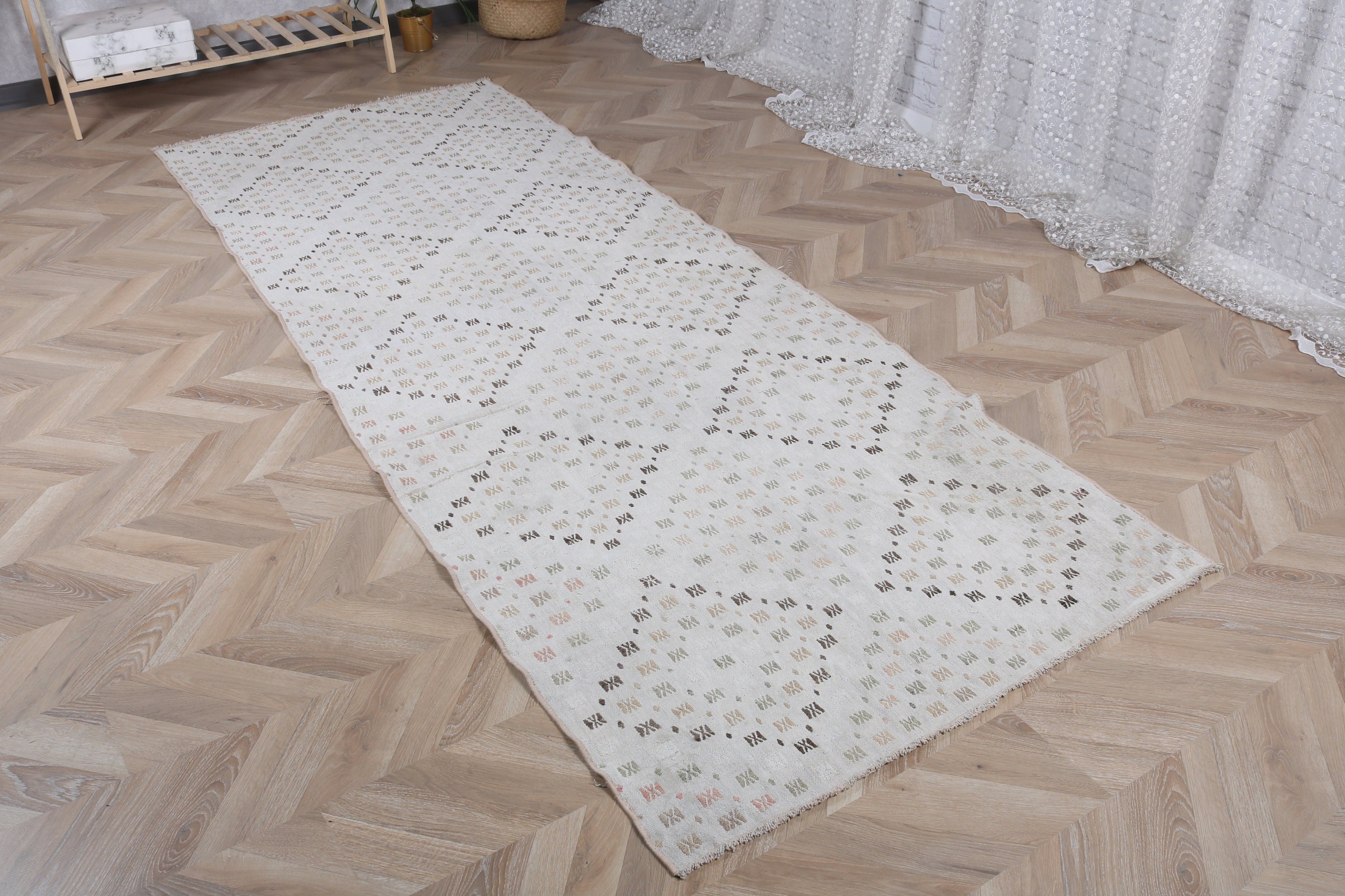 Anadolu Halıları, Uzun Yolluk Halıları, Türk Halısı, Aztek Halıları, Vintage Halı, Yer Halısı, 3.5x9.4 ft Runner Halıları, Bej Yatak Odası Halısı