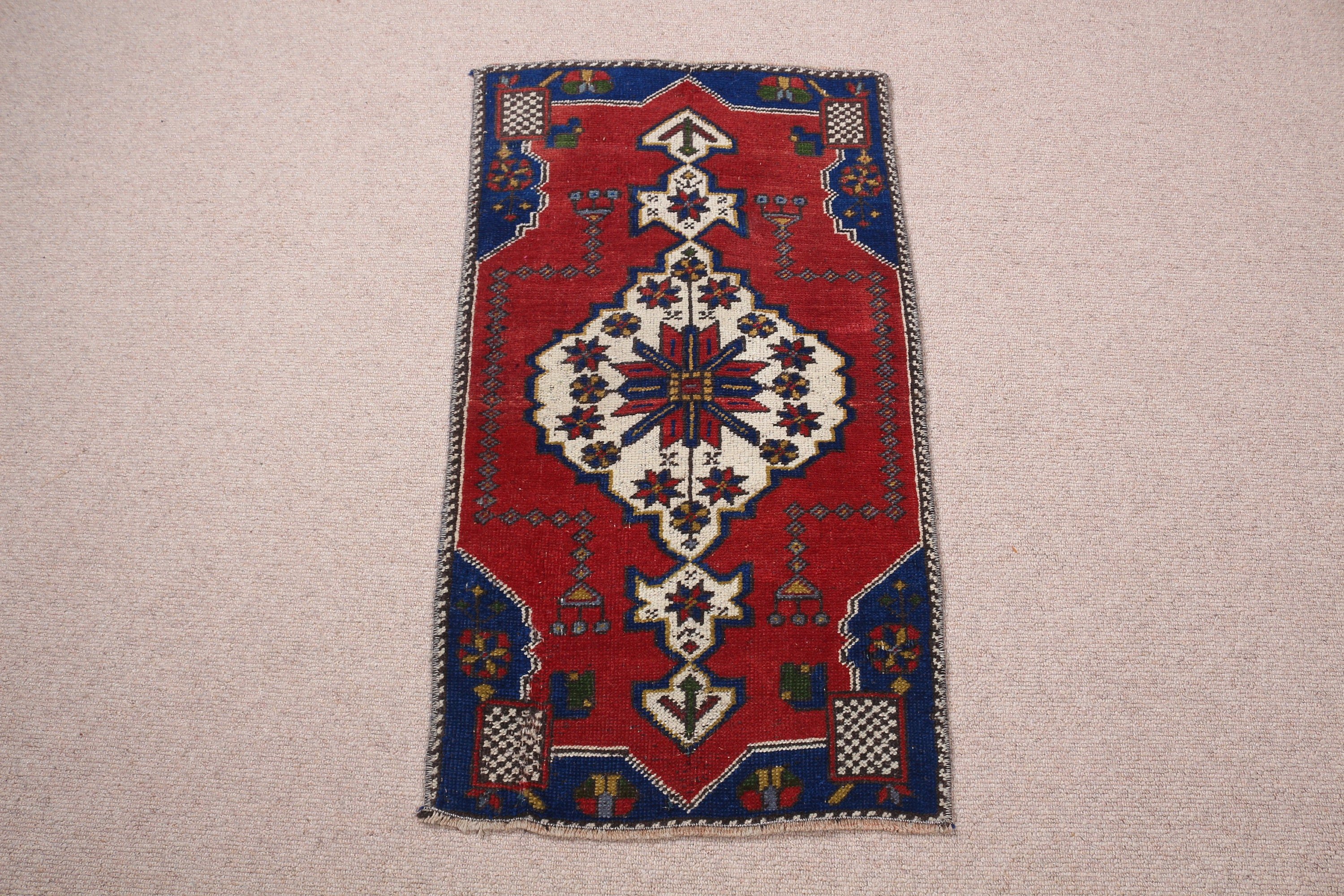 1.7x2.9 ft Small Rug, Nursery Rug, Entry Rug, Red Oriental Rug, Turkish Rug, Oriental Rugs, Rugs for Bedroom, Antique Rug, Vintage Rugs