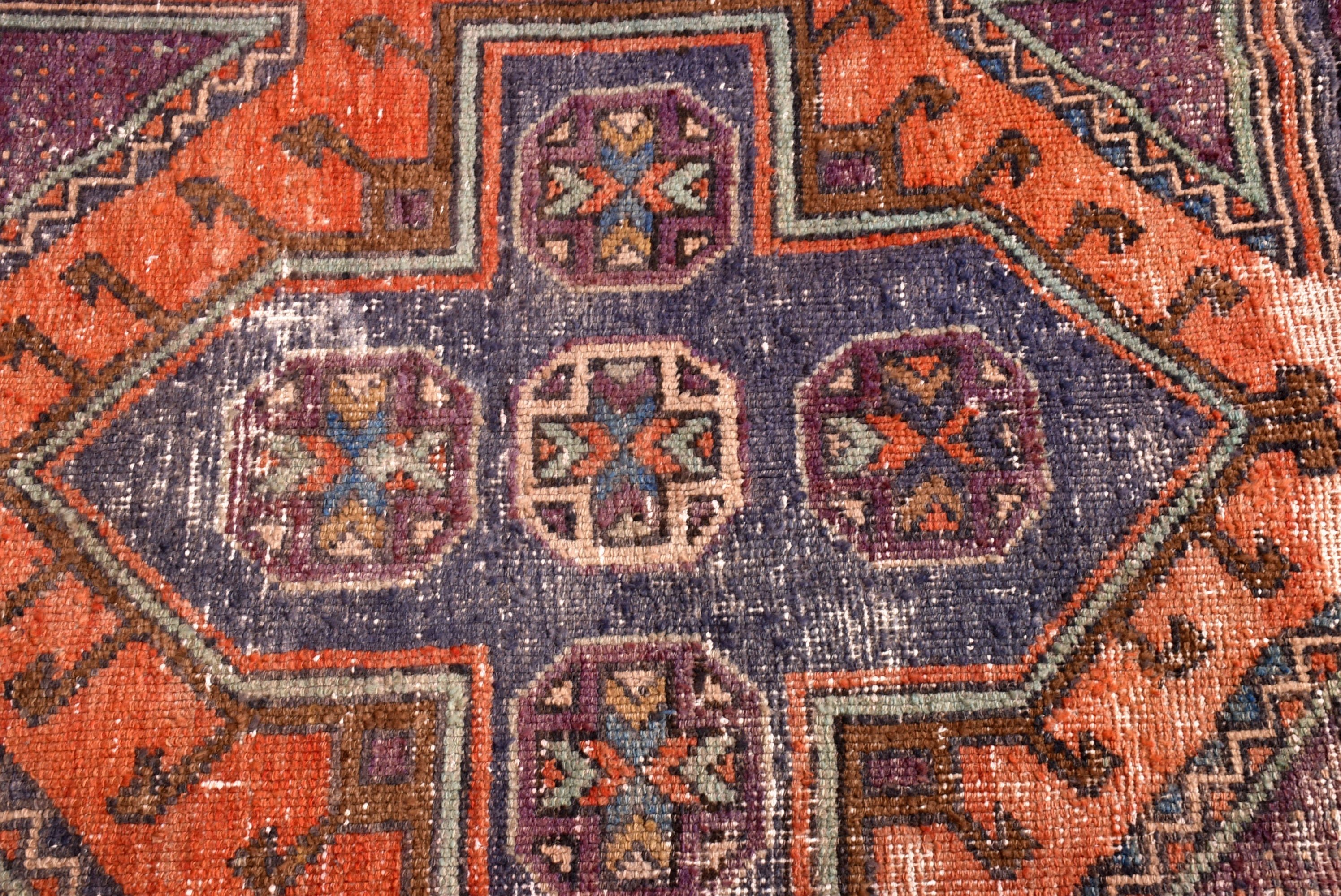 Vintage Rug, 4.6x9.7 ft Large Rug, Dining Room Rug, Orange Modern Rug, Handwoven Rug, Anatolian Rugs, Modern Rug, Bedroom Rug, Turkish Rugs