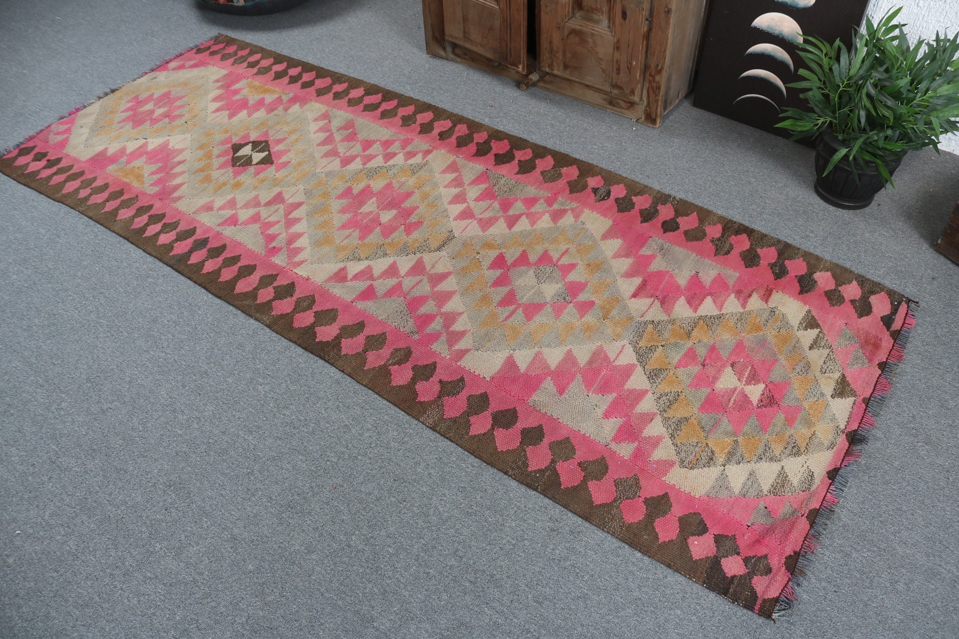 Yatak Odası Halısı, Koridor Halıları, 3.1x8.1 ft Runner Halıları, Vintage Runner Halısı, Pembe Bildirim Halısı, Vintage Halı, Türk Halısı, Antika Halılar