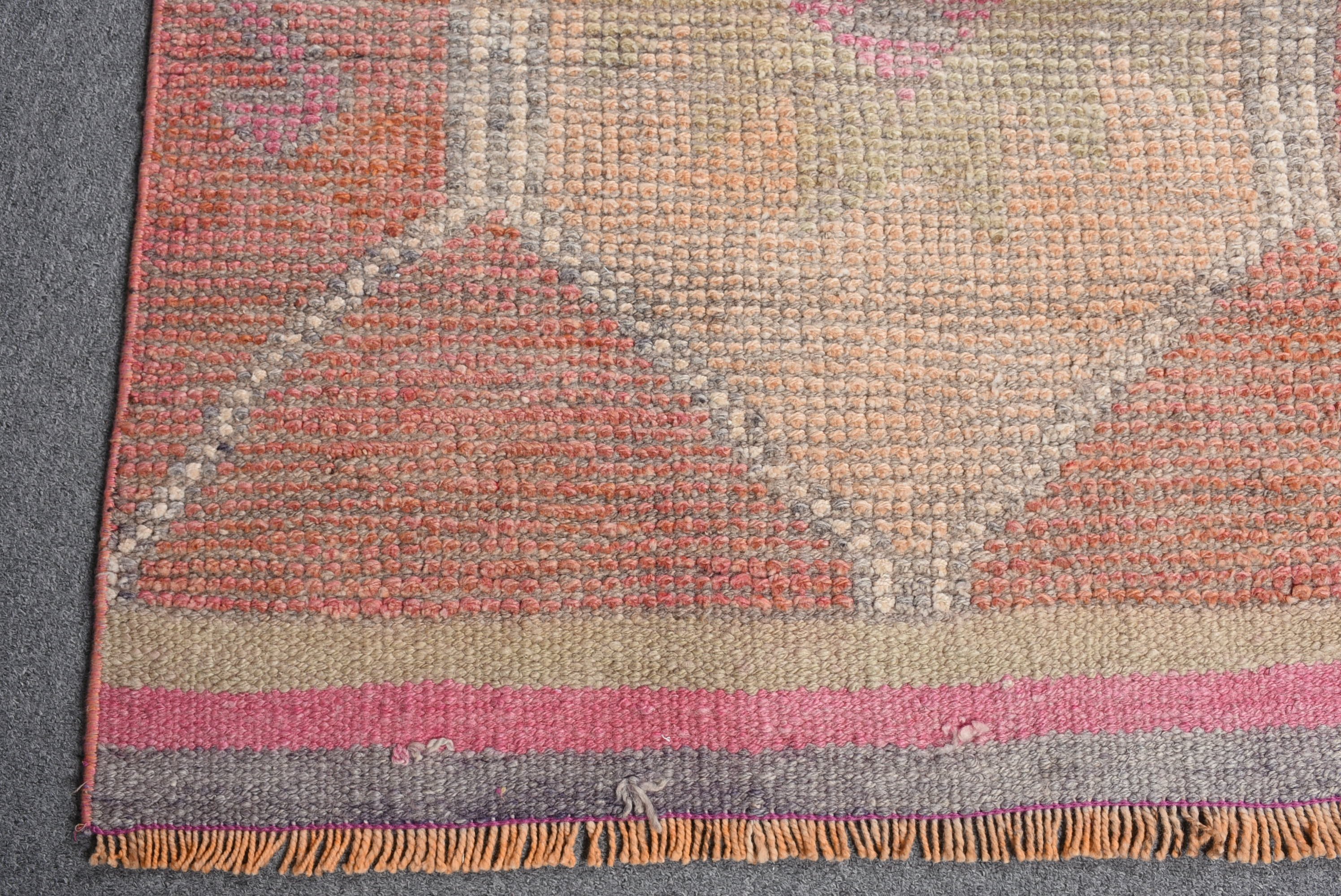 Moroccan Rug, Vintage Rug, 3x9.8 ft Runner Rugs, Bedroom Rugs, Turkish Rug, Rugs for Kitchen, Pink Cool Rug, Kitchen Rug, Wedding Rug