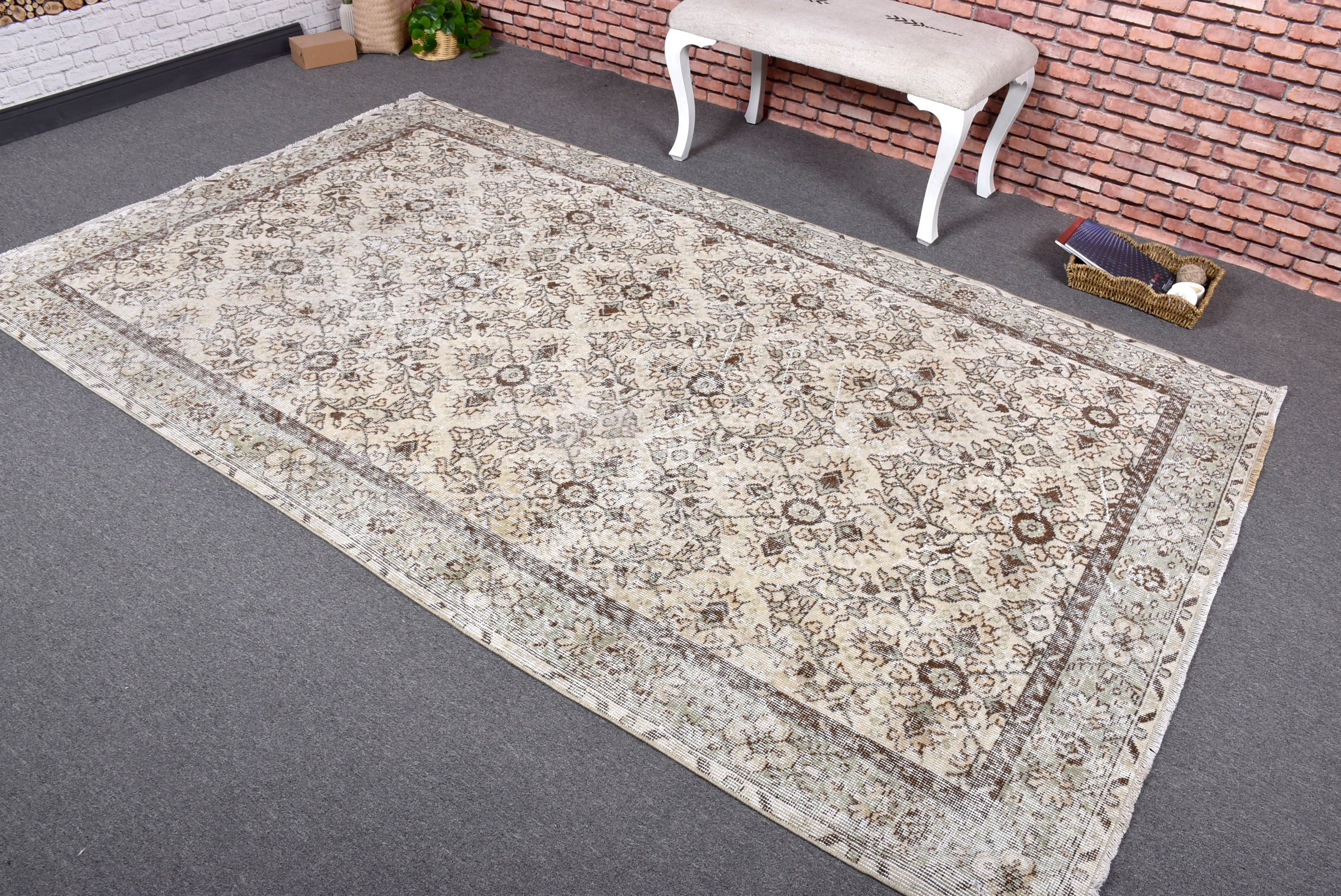 5.3x9 ft Büyük Halı, Anadolu Halısı, Yeşil Antika Halı, Türk Halısı, Oturma Odası Halıları, Oryantal Halılar, Vintage Halılar, Büyük Vintage Halılar