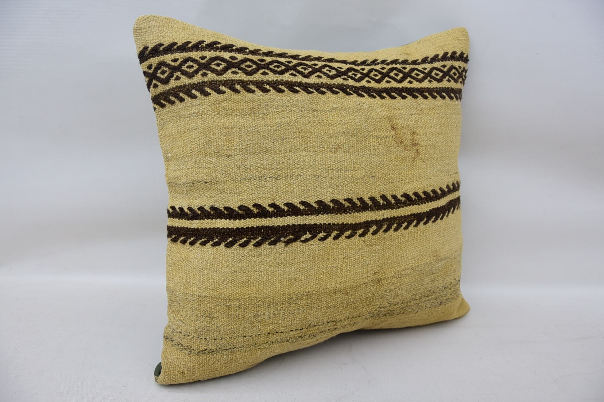 16"x16" Beige Pillow Sham, Kilim Pillow, Vintage Kilim Pillow Pillow, Kilim Cushion Sham, Home Decor Pillow, Floor Cushion