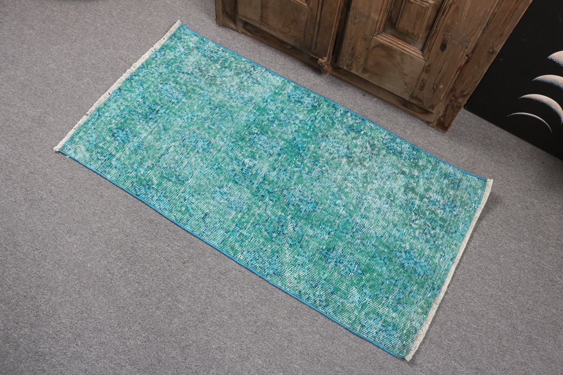 Rugs for Car Mat, Handwoven Rug, Green Statement Rugs, 2x3.7 ft Small Rug, Kitchen Rugs, Vintage Rugs, Turkish Rug, Small Vintage Rug