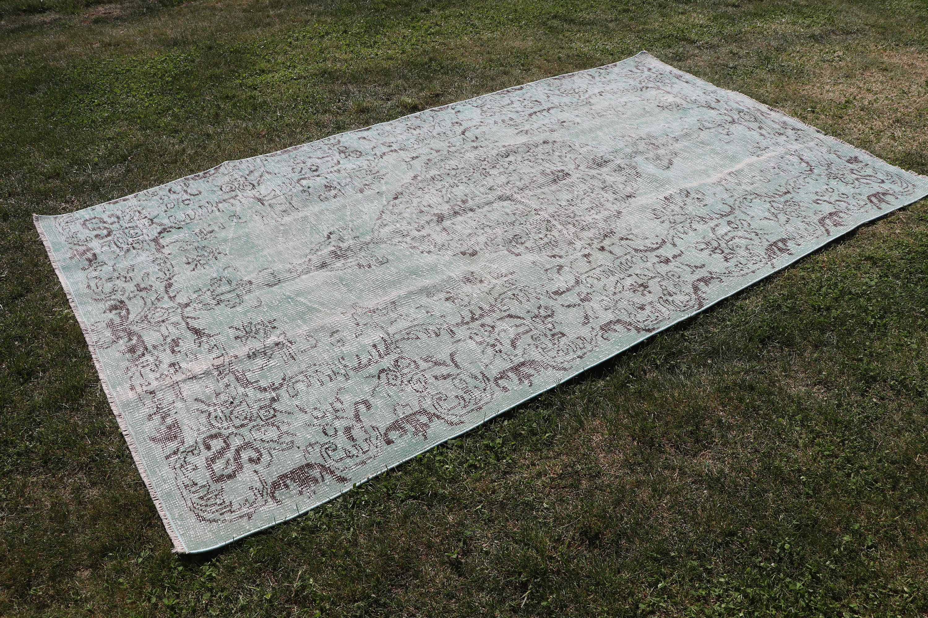 Bedroom Rugs, Boho Rugs, Turkish Rug, Green Statement Rug, Large Oushak Rug, Vintage Rug, Rugs for Bedroom, Modern Rug, 5x9 ft Large Rugs