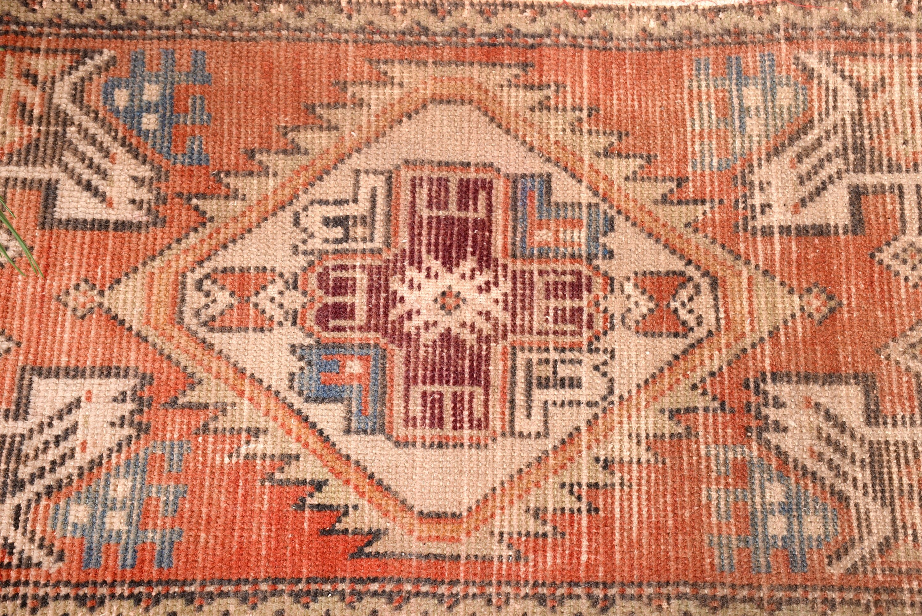 Modern Rug, Bohemian Rug, Bedroom Rugs, Turkish Rug, Vintage Rugs, 1.5x3 ft Small Rugs, Orange Neutral Rugs, Bathroom Rug, Geometric Rugs