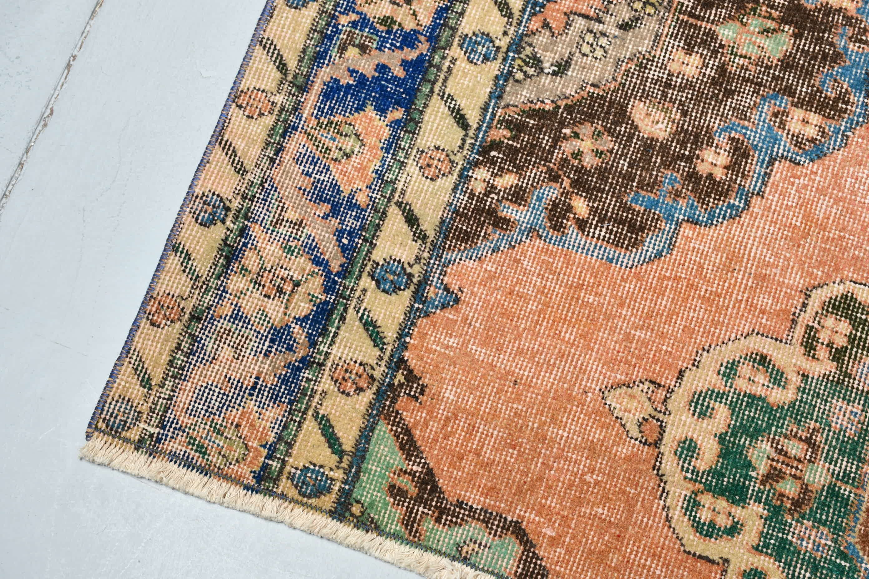 Orange Moroccan Rugs, Dorm Rug, 4.7x9.7 ft Large Rug, Home Decor Rug, Bedroom Rug, Turkish Rug, Wool Rug, Dining Room Rug, Vintage Rug