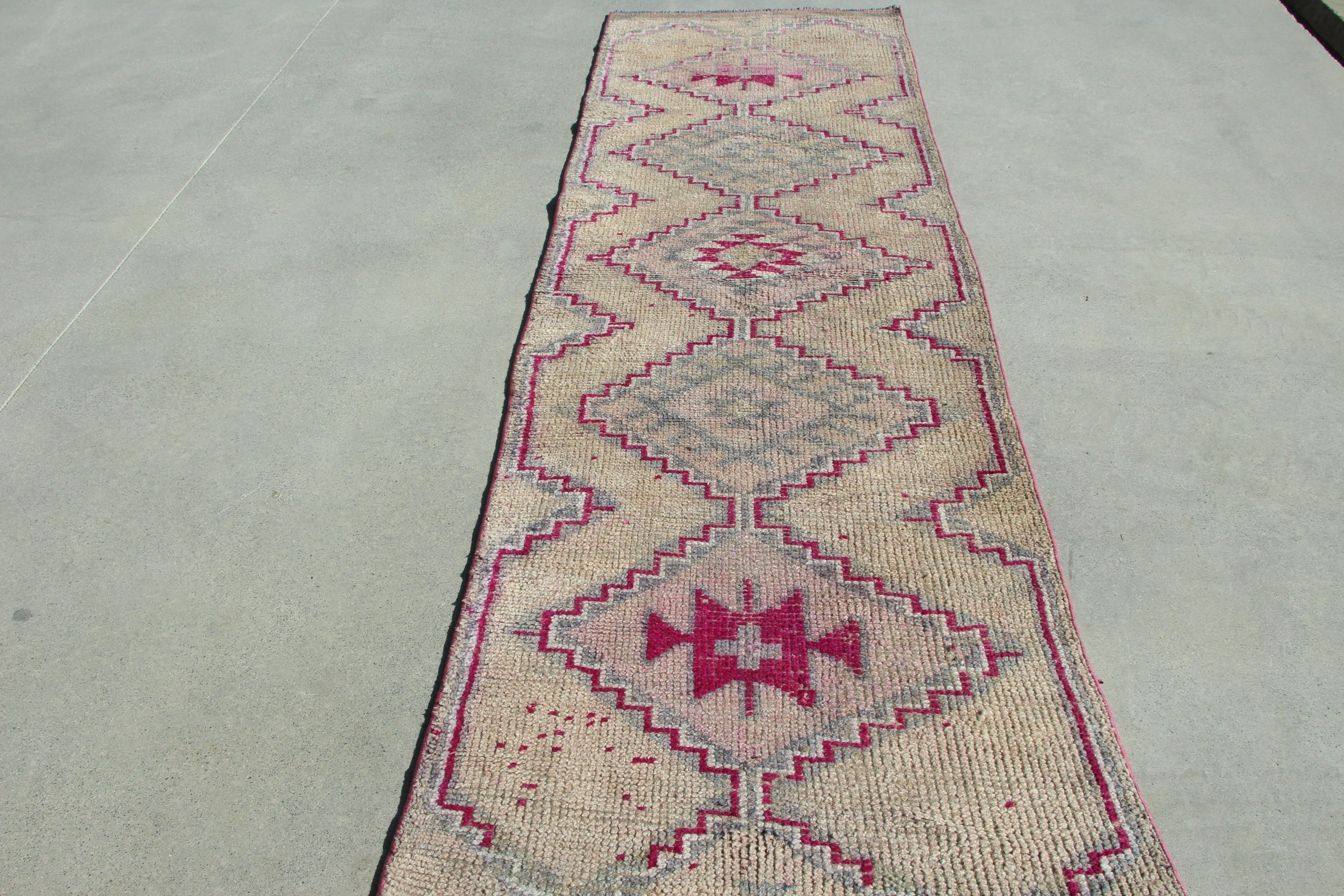 Organic Rugs, Stair Rugs, Long Runner Rug, 3x10.1 ft Runner Rugs, Turkish Rugs, Modern Rug, Home Decor Rugs, Pink Luxury Rugs, Vintage Rug