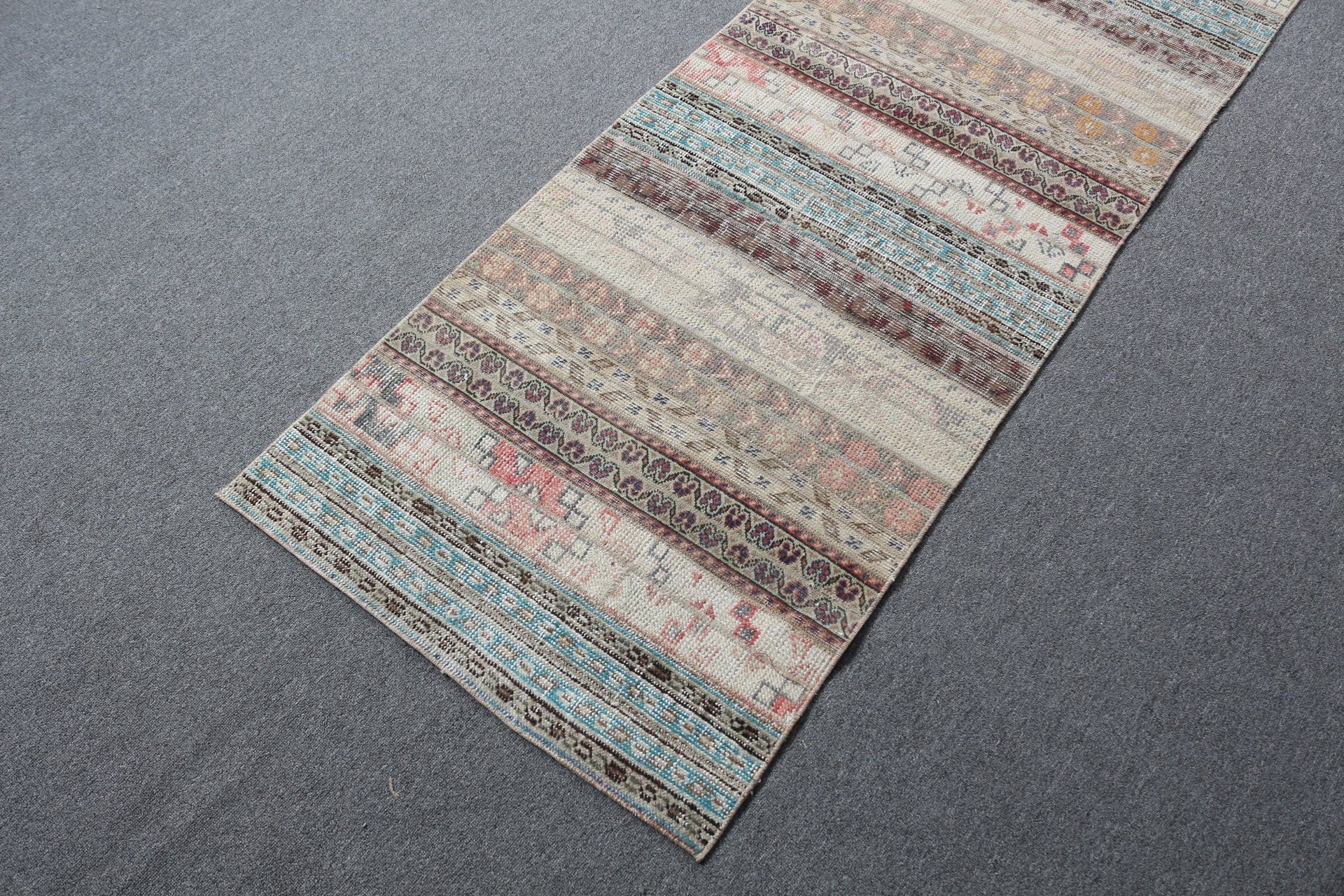 Corridor Rug, Beige Kitchen Rugs, Abstract Rug, 2.4x8.2 ft Runner Rug, Vintage Rug, Home Decor Rugs, Turkish Rug, Hallway Rug