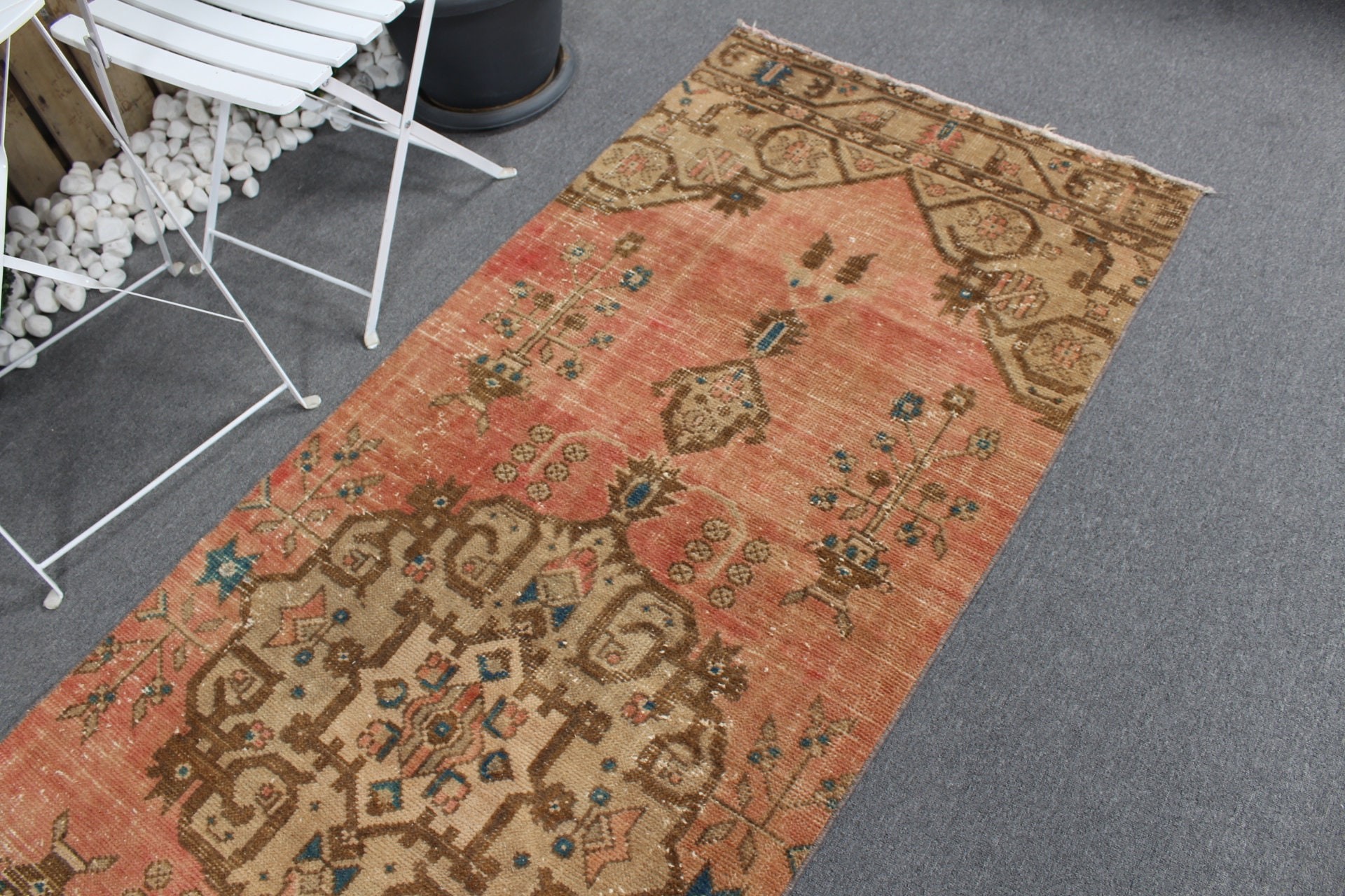 3x9.2 ft Runner Halı, Sevimli Halı, Koridor Halısı, Ofis Halısı, Türk Halıları, Vintage Halı, Runner Halıları, Yün Halı, Kırmızı Mutfak Halısı, Antika Halılar