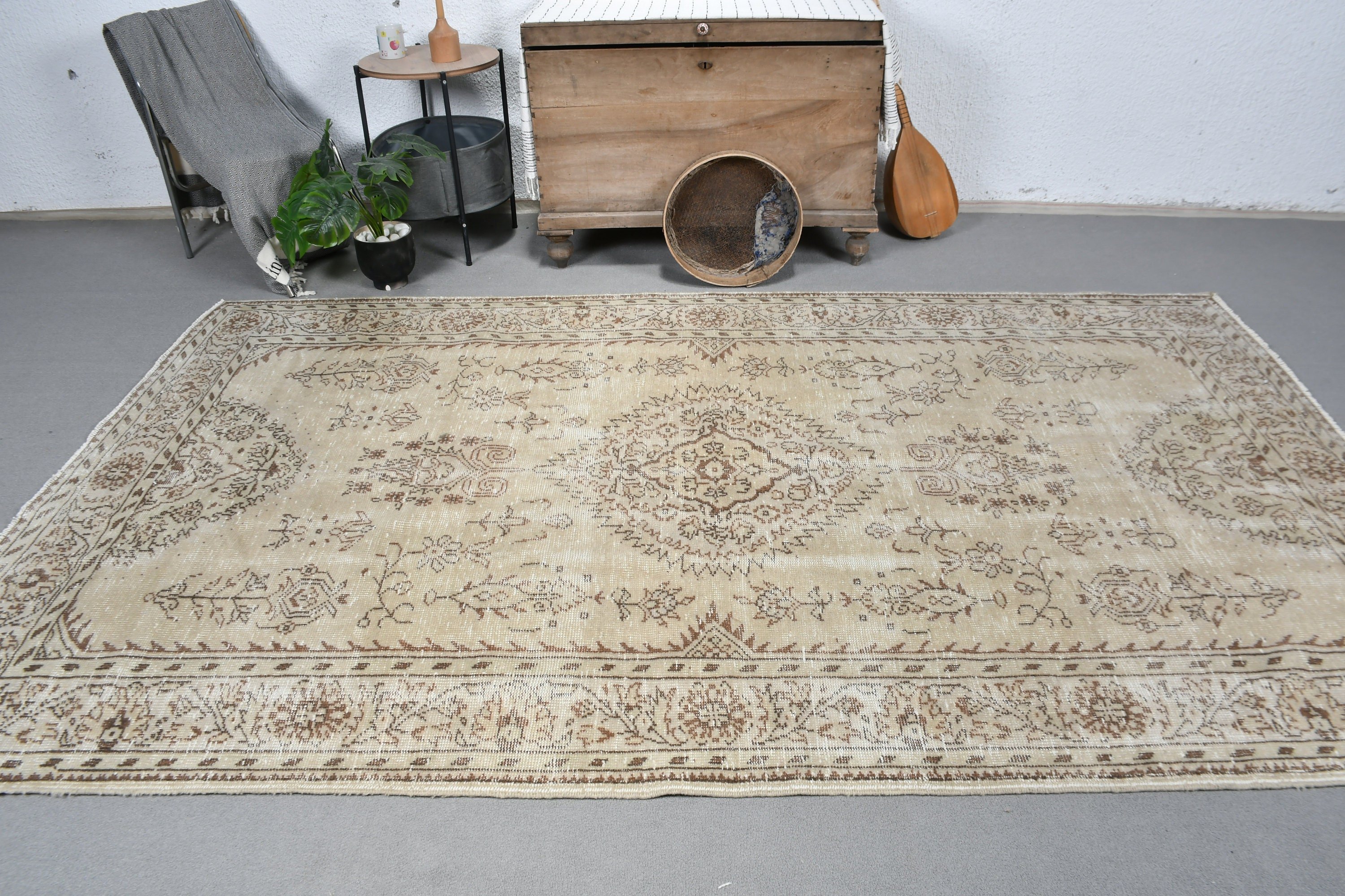 Yeşil Zemin Halısı, Türk Halısı, Oturma Odası Halısı, Vintage Halı, Özel Halı, Yemek Odası Halısı, Yatak Odası Halısı, Yer Halısı, 5.8x9.8 ft Büyük Halılar