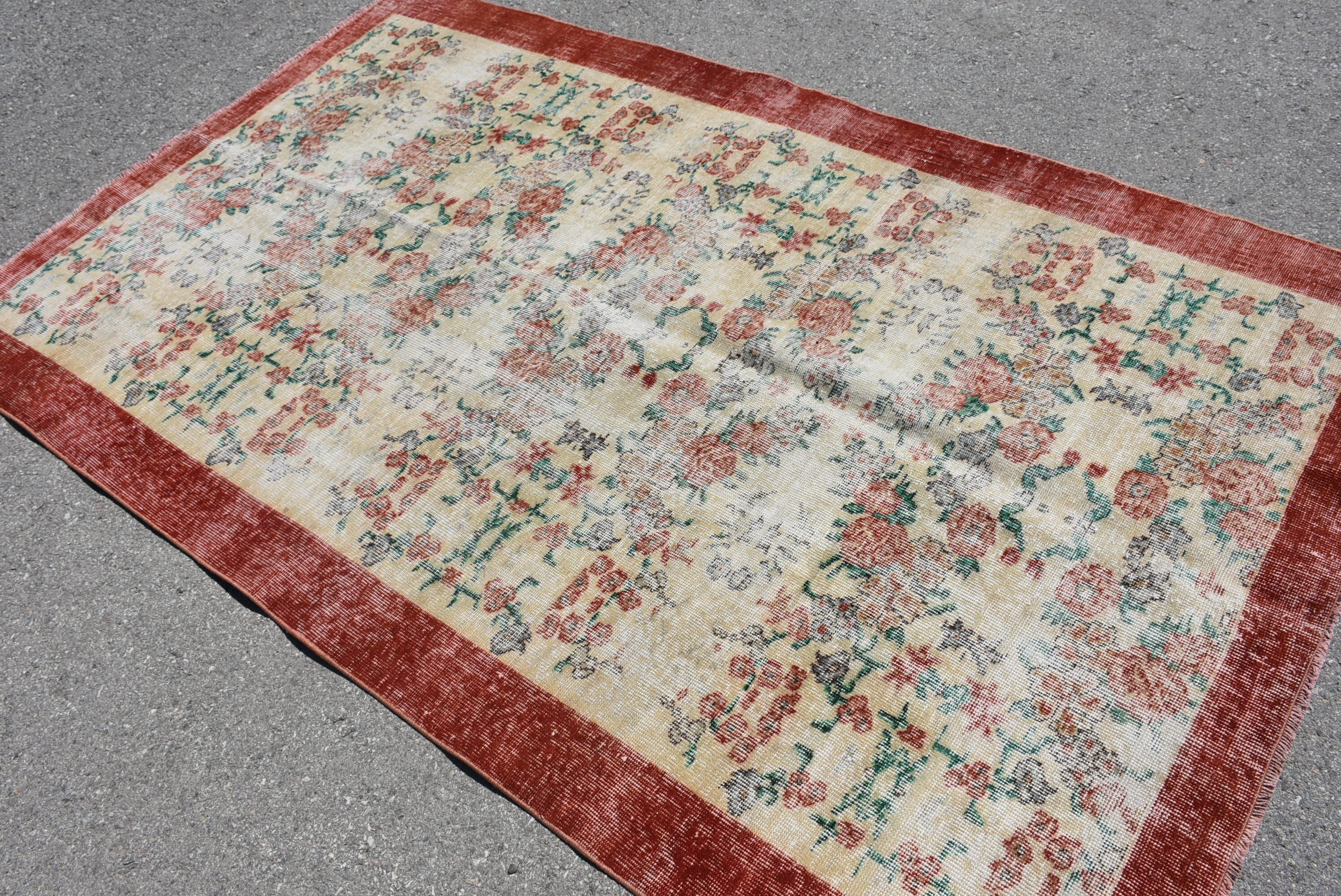 Vintage Rugs, Bedroom Rugs, Dining Room Rugs, Cute Rug, Rugs for Bedroom, Turkish Rug, 4.8x8 ft Area Rugs, Red Oriental Rug, Anatolian Rugs