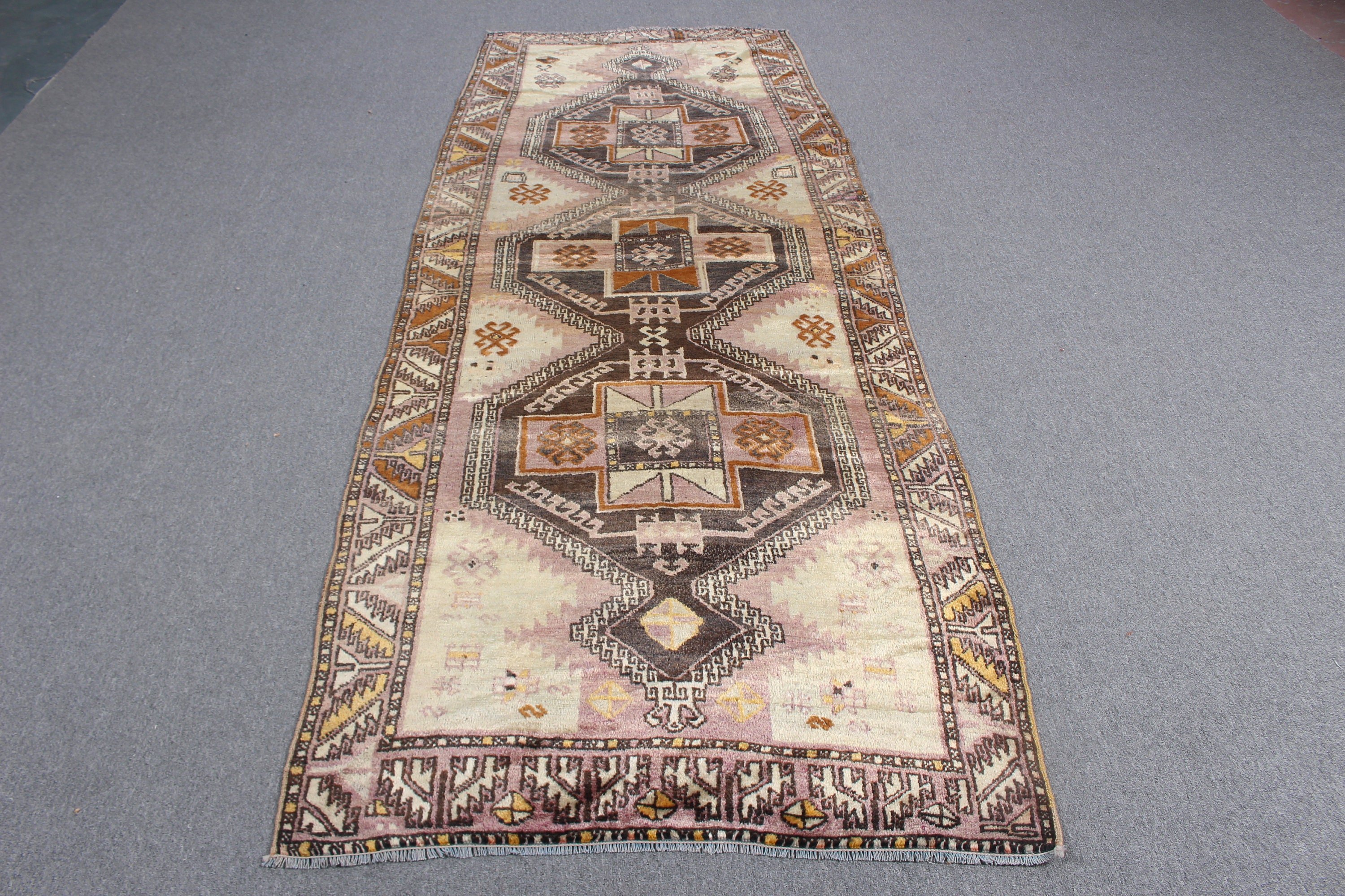 Mutfak Halısı, 3.3x9.2 ft Runner Halıları, Türk Halısı, Beni Ourain Runner Halıları, Vintage Halılar, Bej Havalı Halı, Boho Halı, Etnik Halı, Nötr Halılar